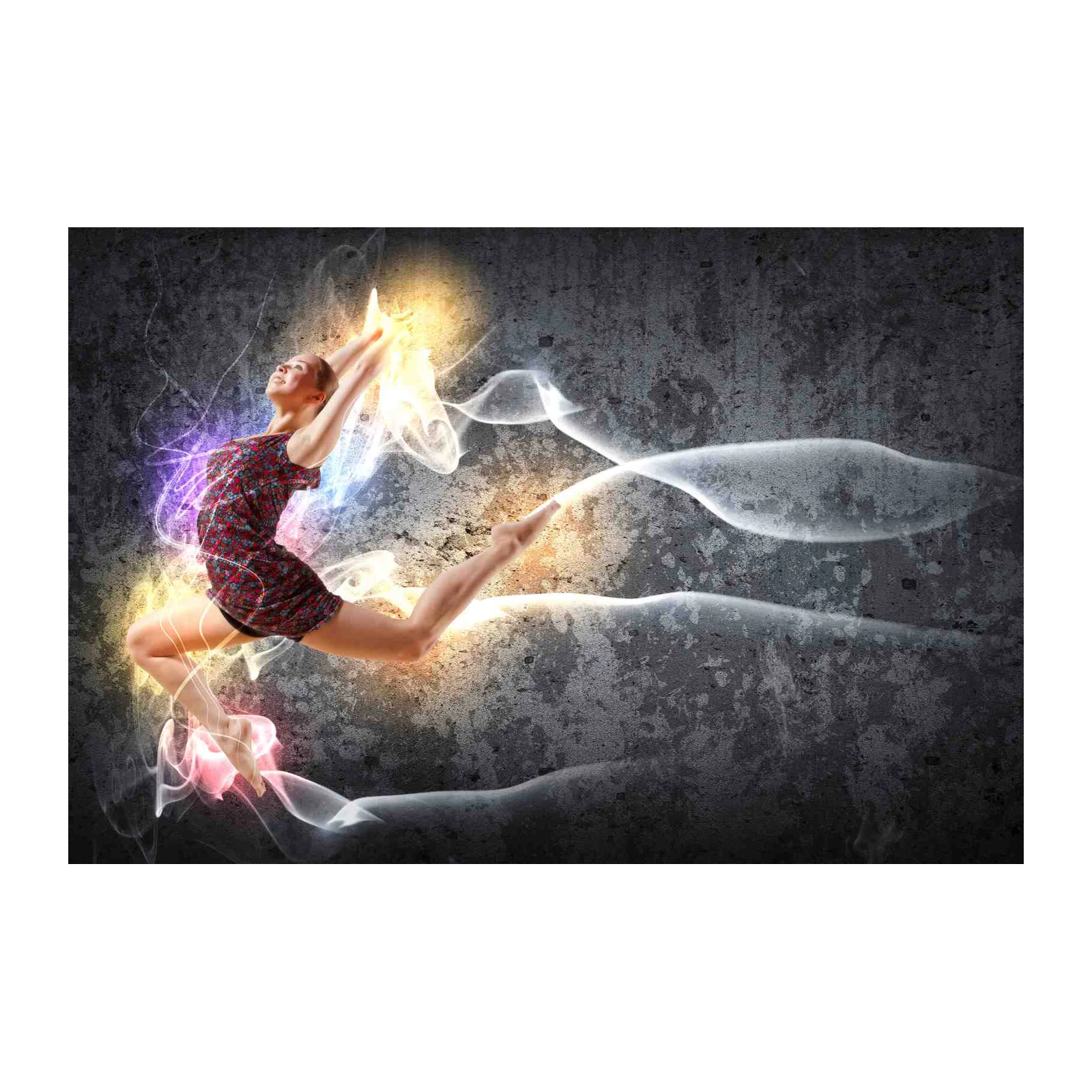 Energetic Dancer Fire & Smoke Wall Art