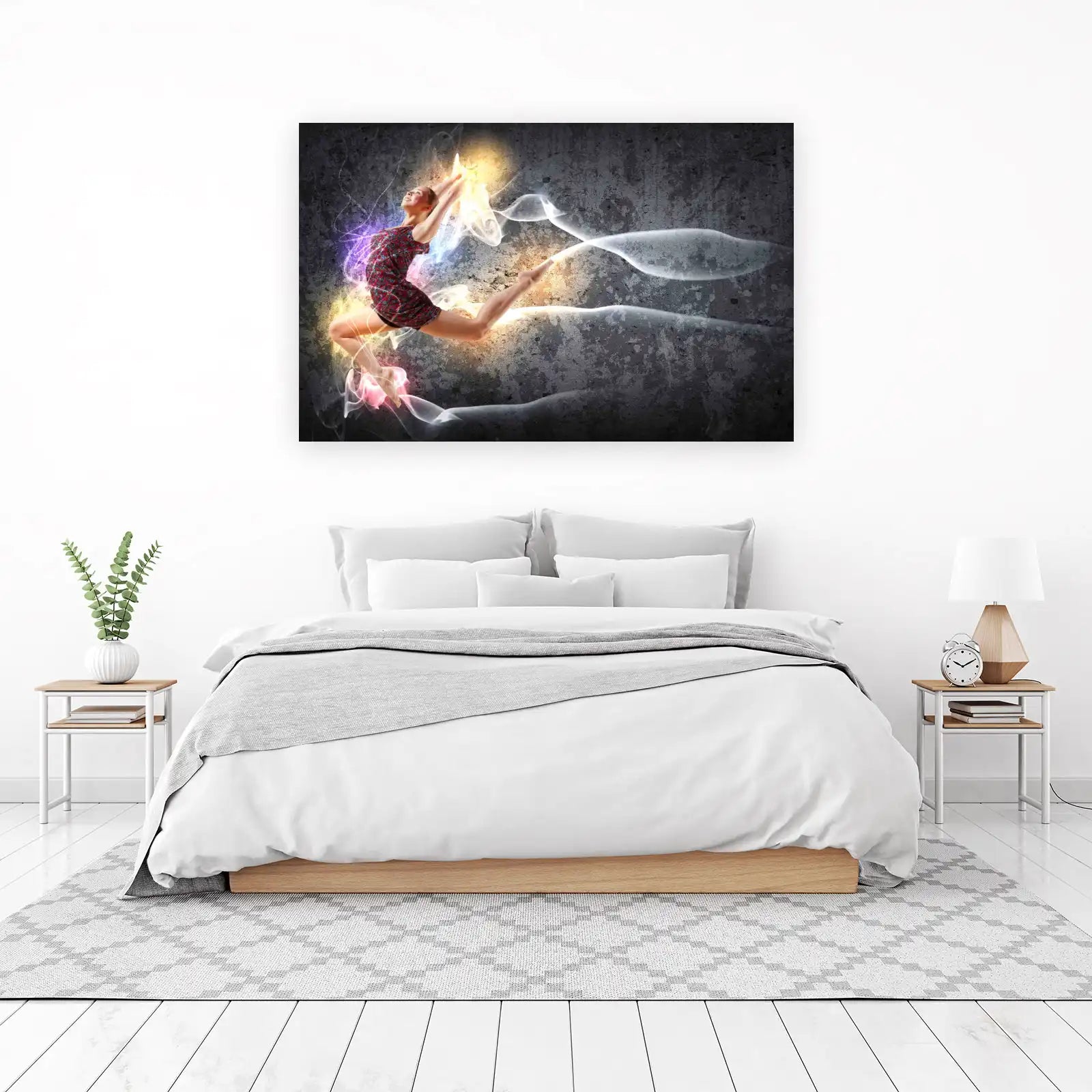 Energetic Dancer Fire & Smoke Wall Art