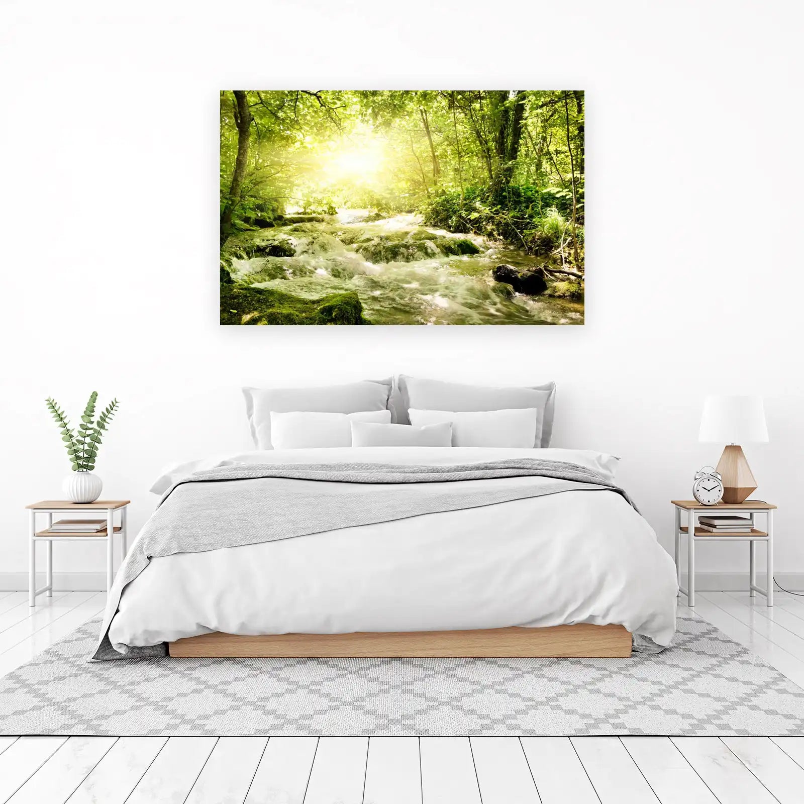 Serene Forest Waterfall Wall Art
