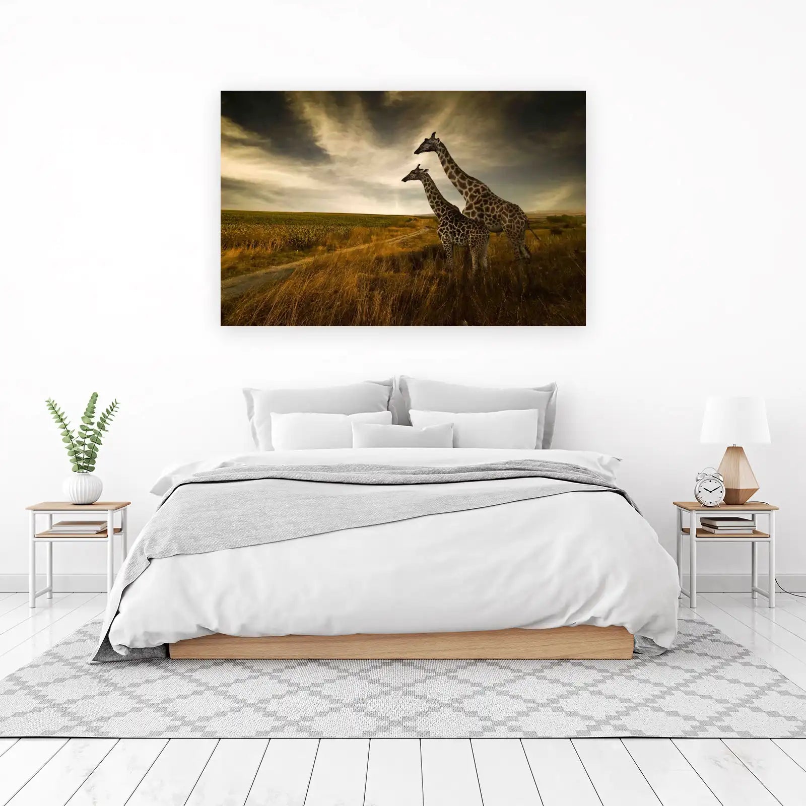 Majestic Giraffes Safari Landscape Wall Art