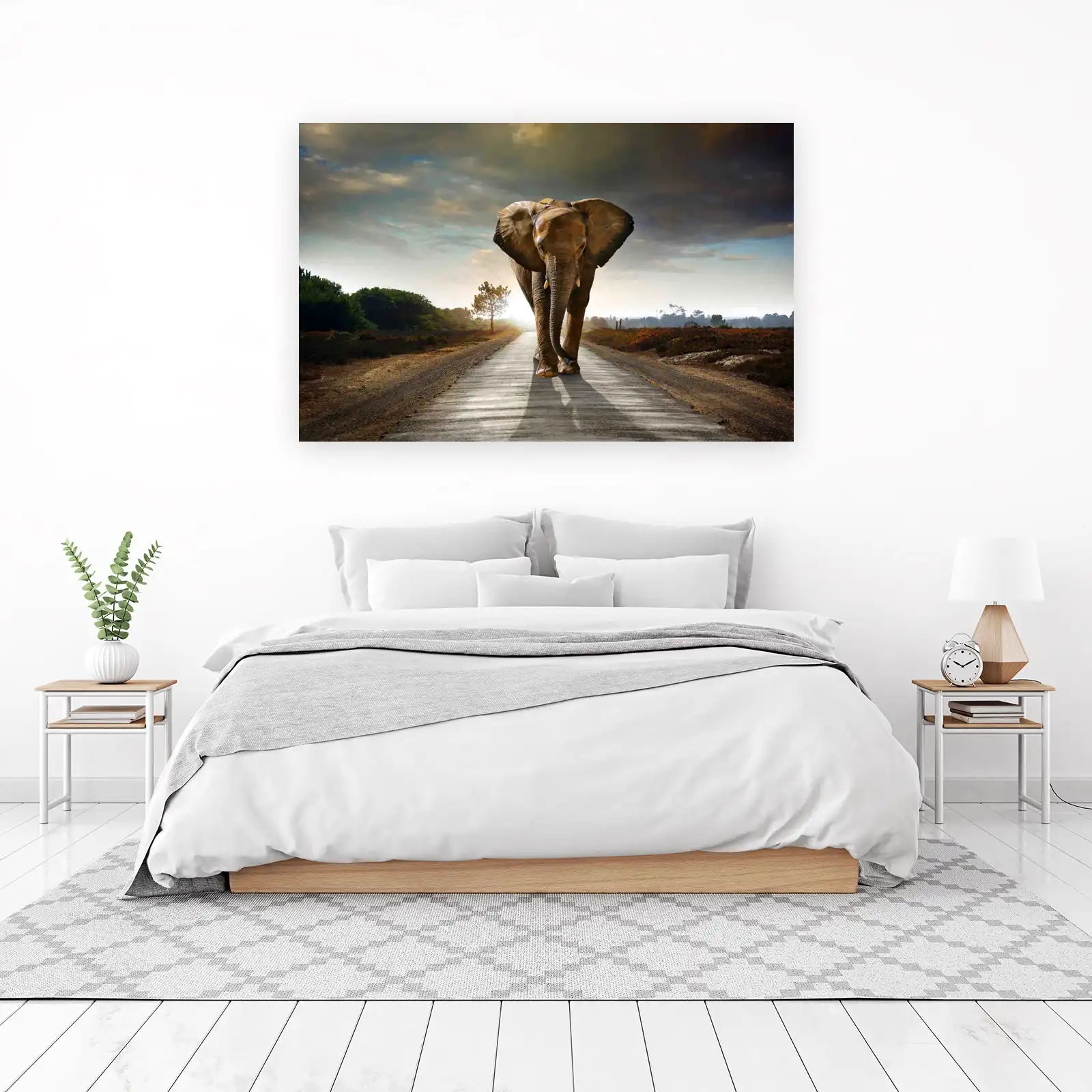 Majestic Elephant Safari Road Wall Art
