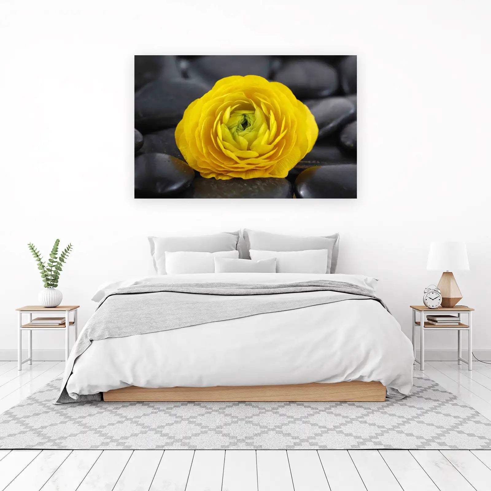 Vibrant Yellow Ranunculus Bloom Wall Art