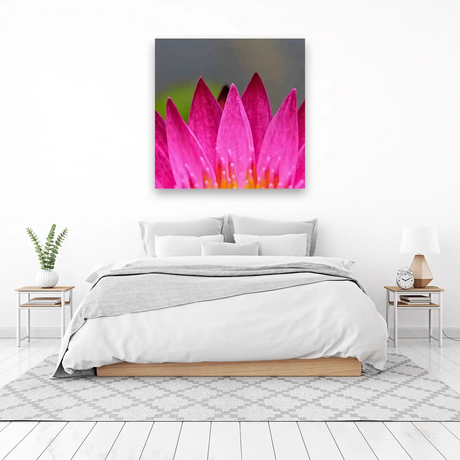 Vibrant Pink Lotus Bloom Wall Art