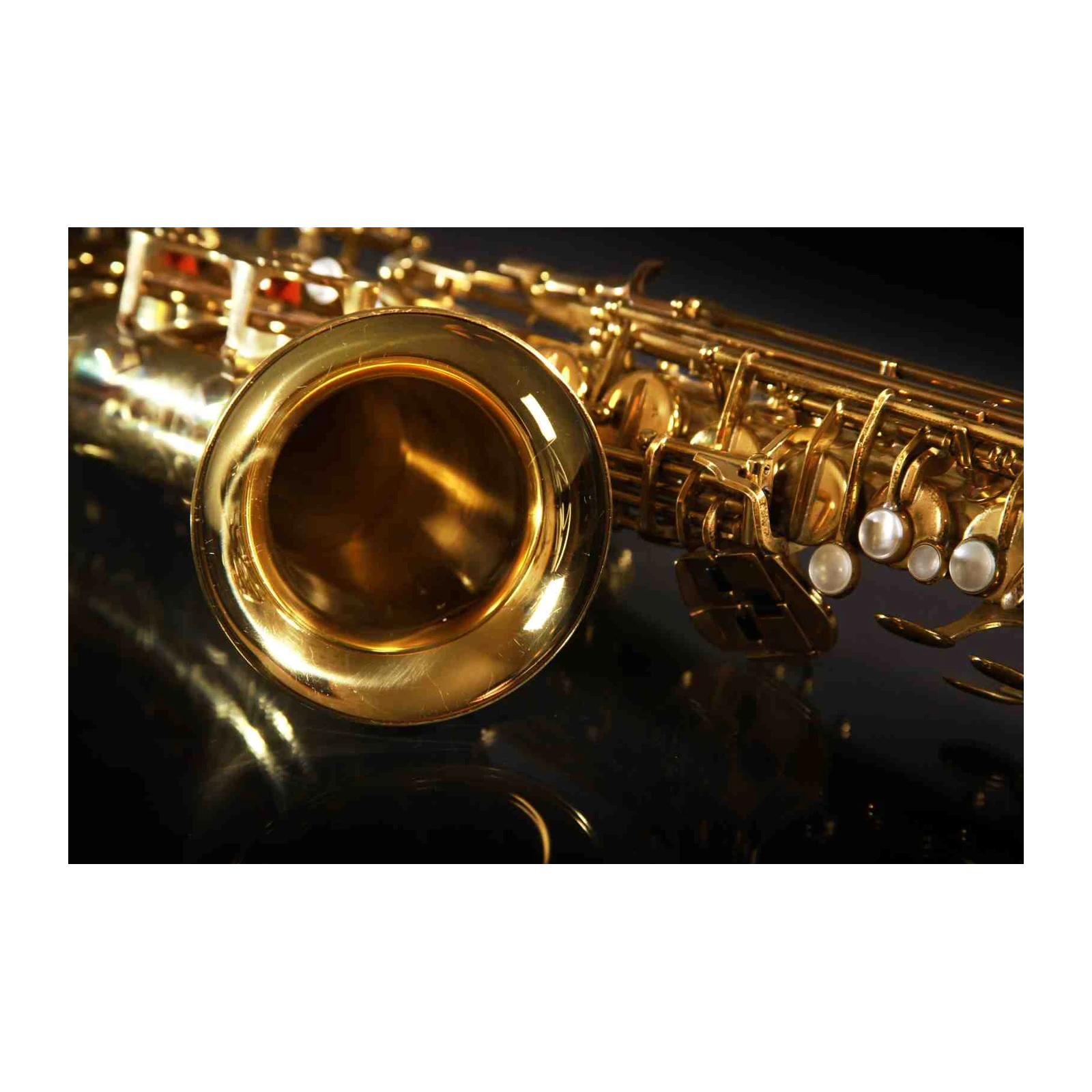 Golden Saxophone Music Art Wall Art