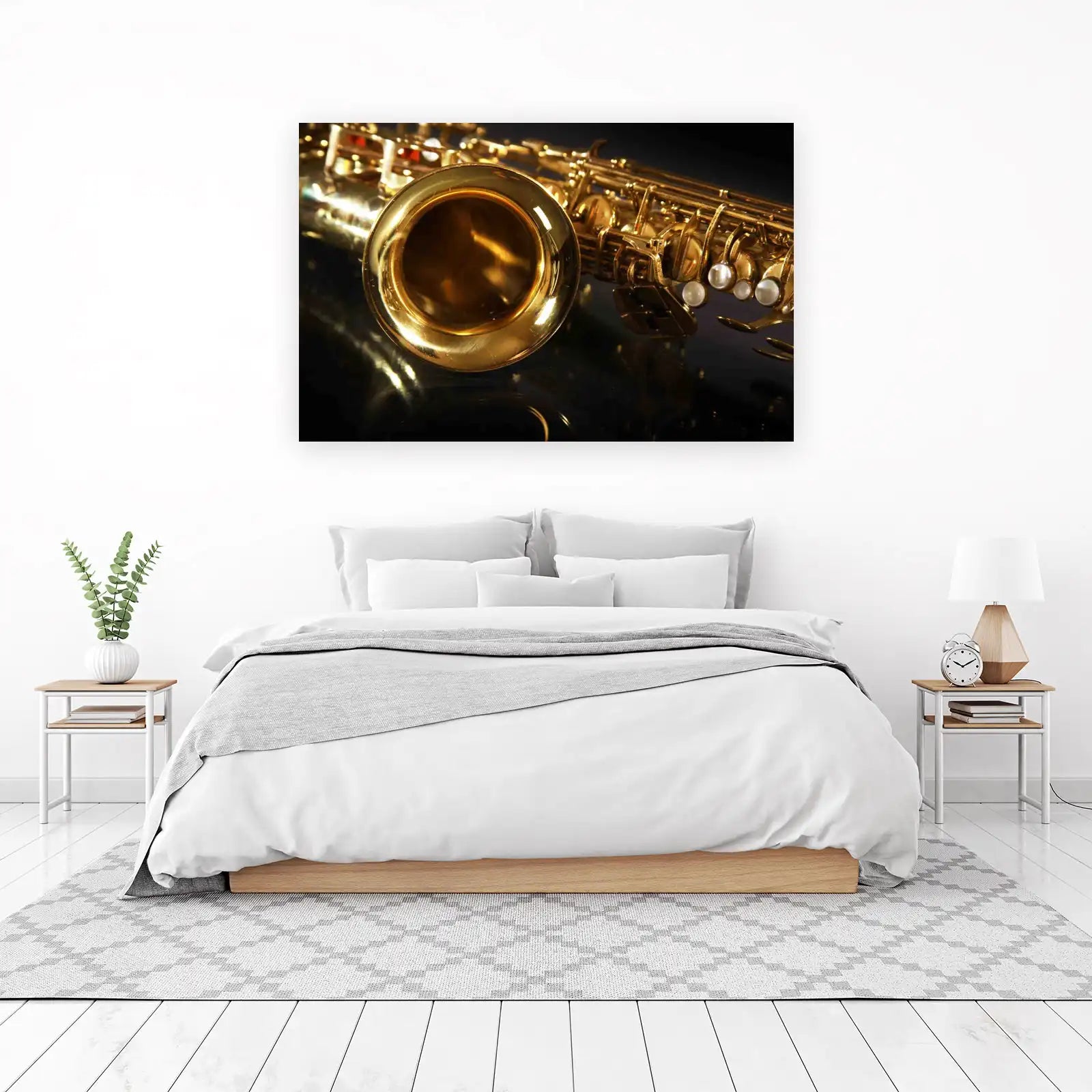 Golden Saxophone Music Art Wall Art