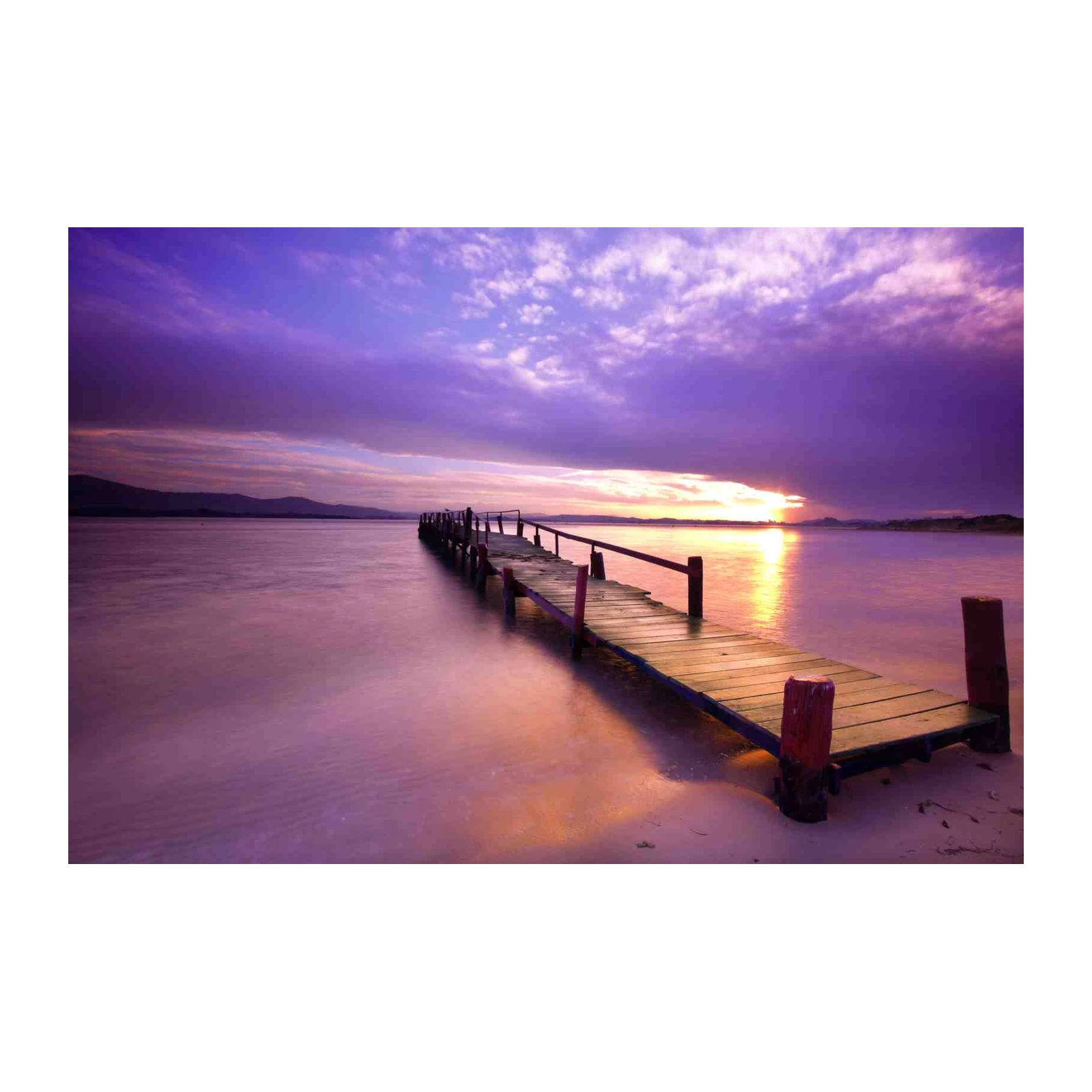 Serene Sunset Pier Wall Art
