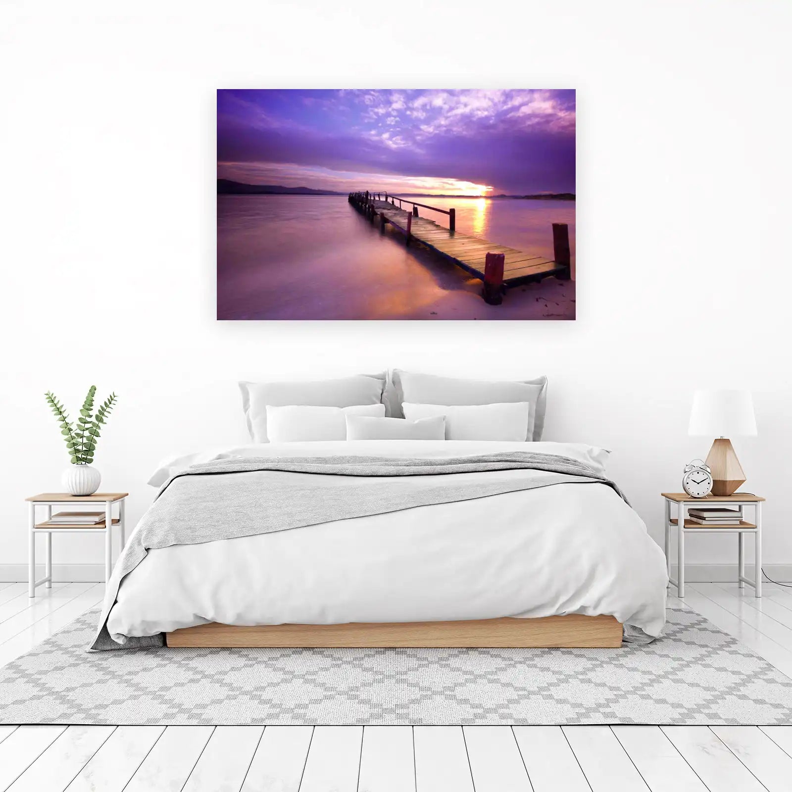 Serene Sunset Pier Wall Art