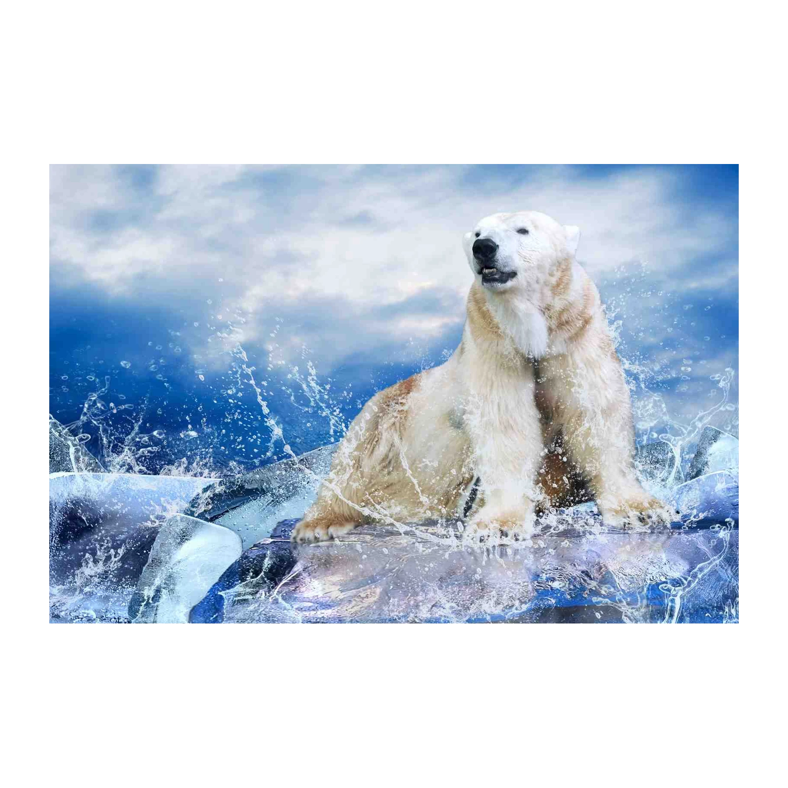 Majestic Polar Bear Ice Splash Wall Art