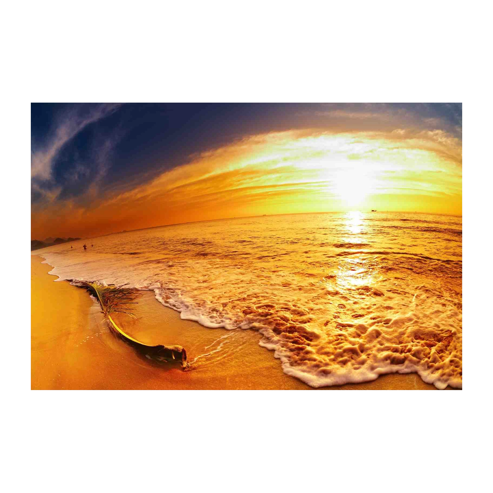 Golden Sunset Beach Seascape Wall Art