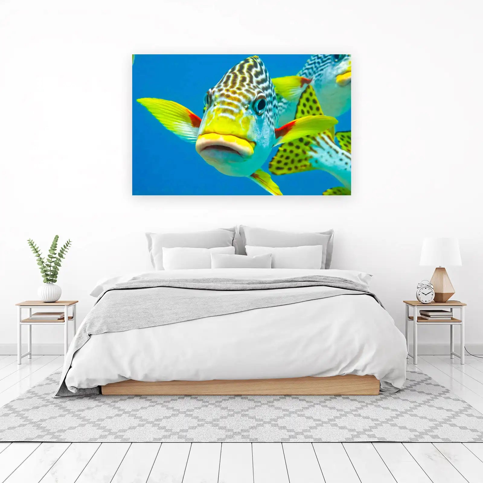 Vibrant Yellow & Blue Tropical Fish Wall Art