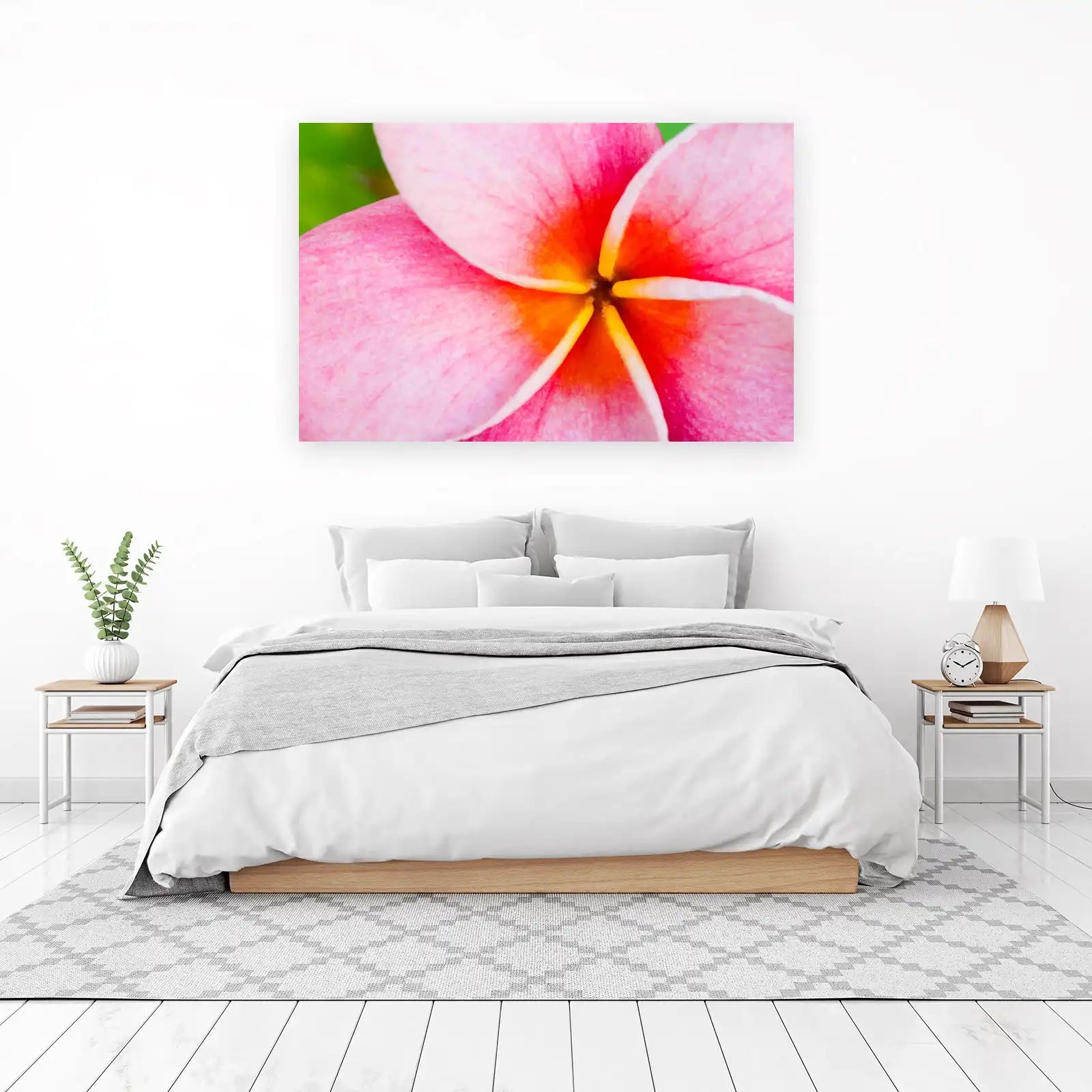 Vibrant Pink Plumeria Flower Close-Up Wall Art