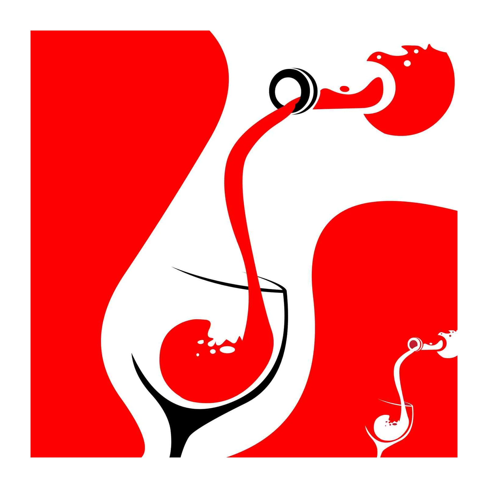 Modern Red Wine Pour Wall Art - Home Decor