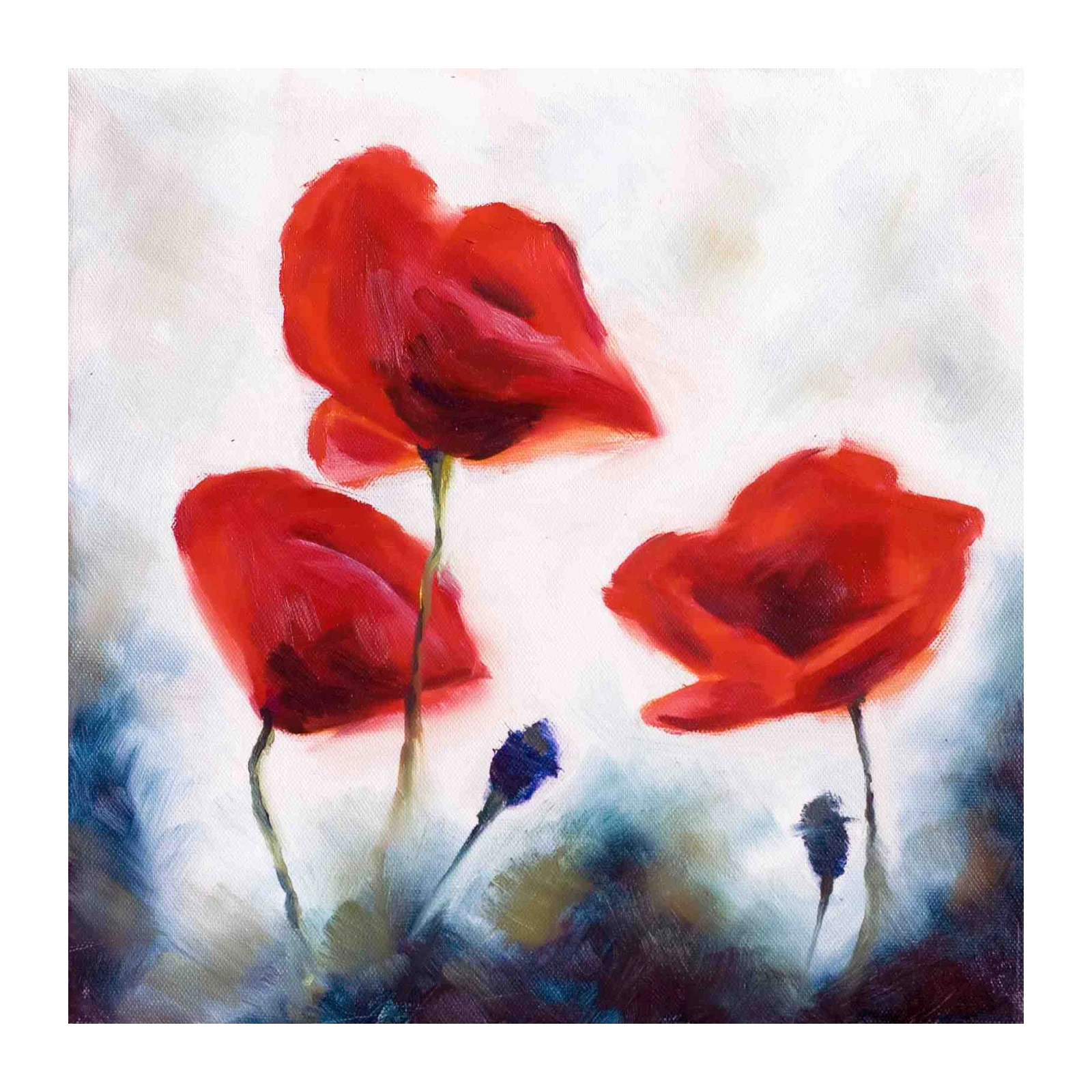 Vibrant Red Poppies Floral Wall Art
