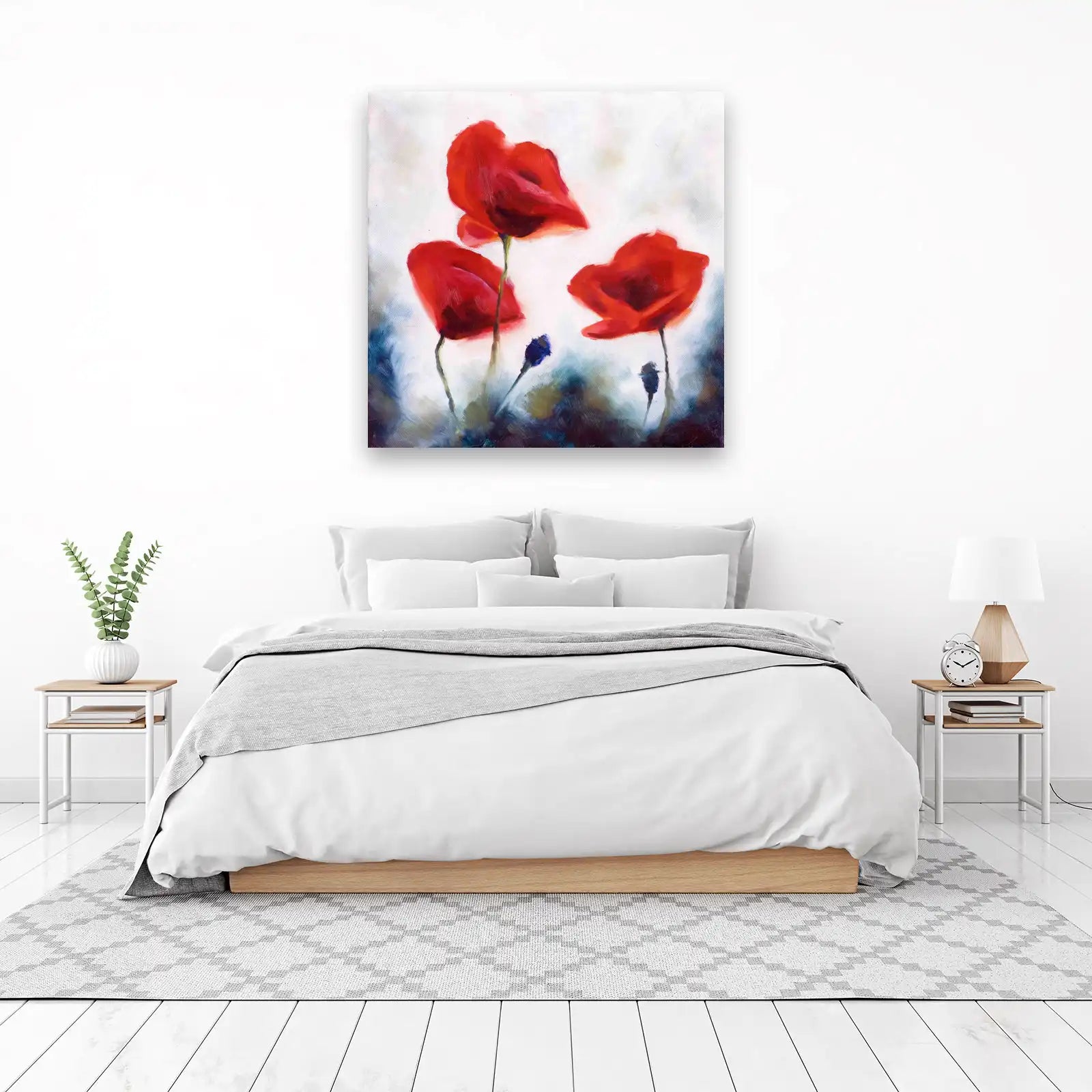 Vibrant Red Poppies Floral Wall Art