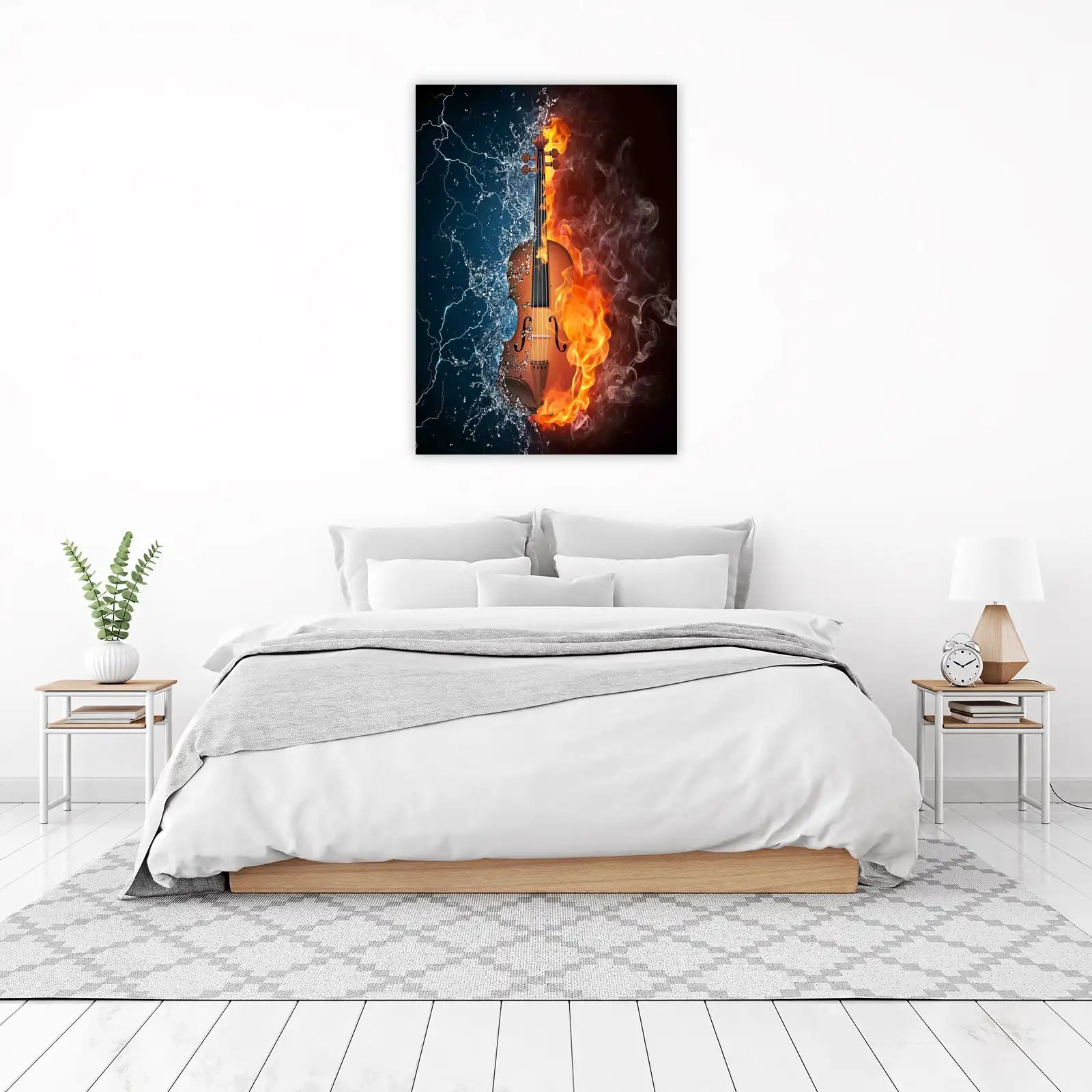 Fiery & Icy Violin Abstract Wall Art