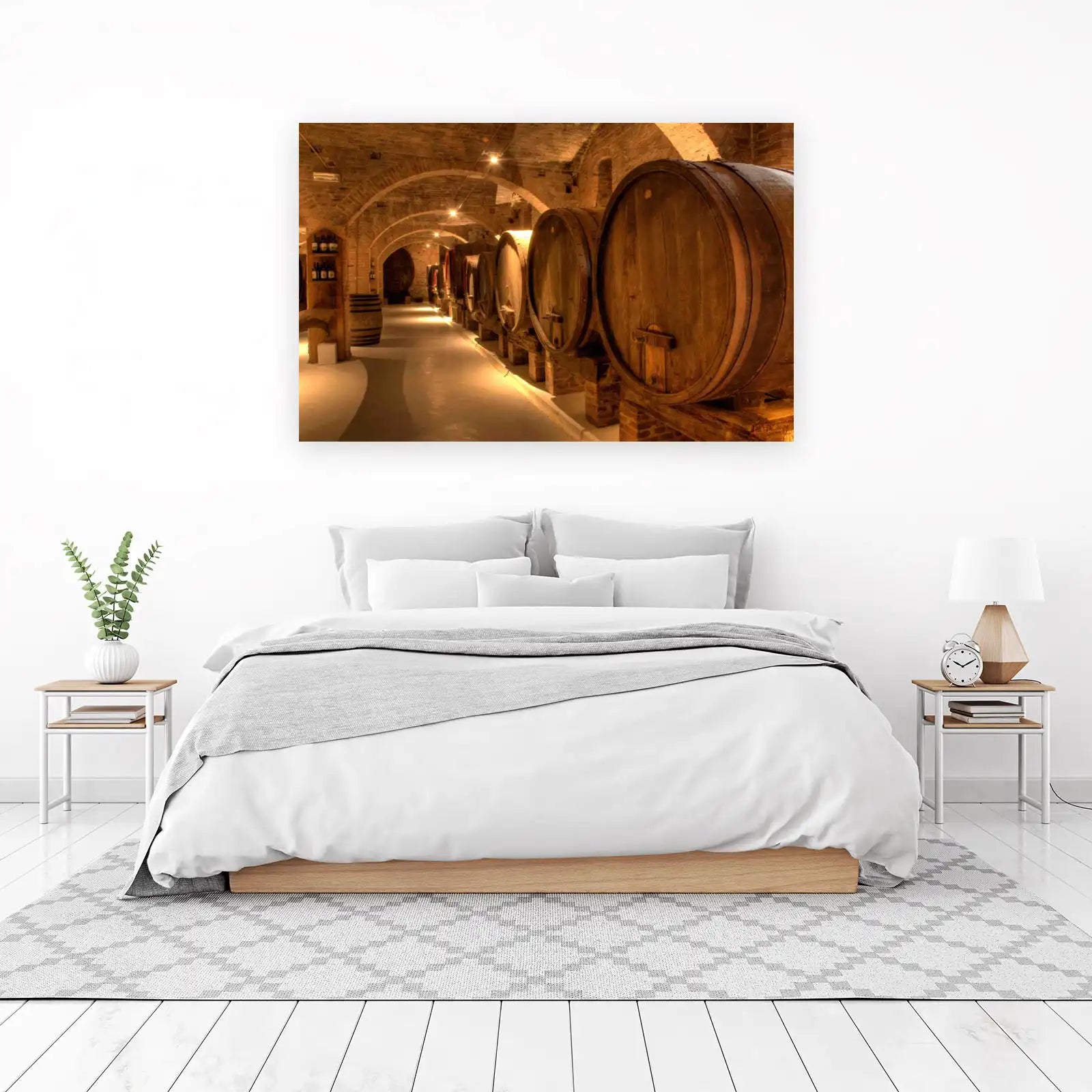 Vintage Wine Cellar Barrels Wall Art