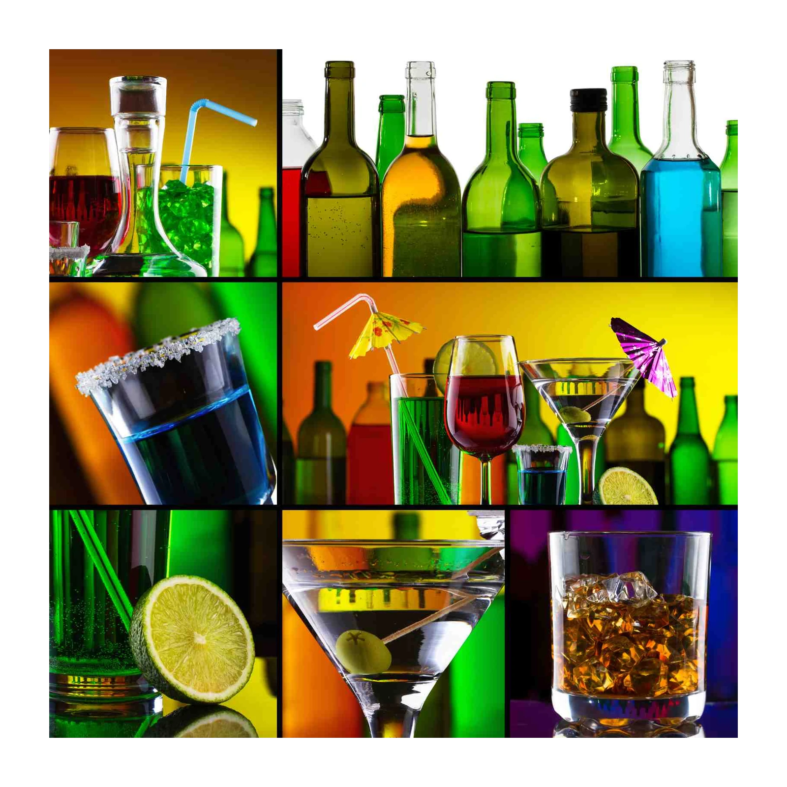 Vibrant Cocktail Collection Wall Art