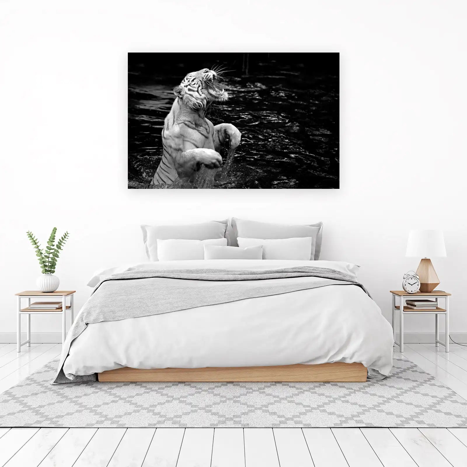 Majestic White Tiger Roar Wall Art
