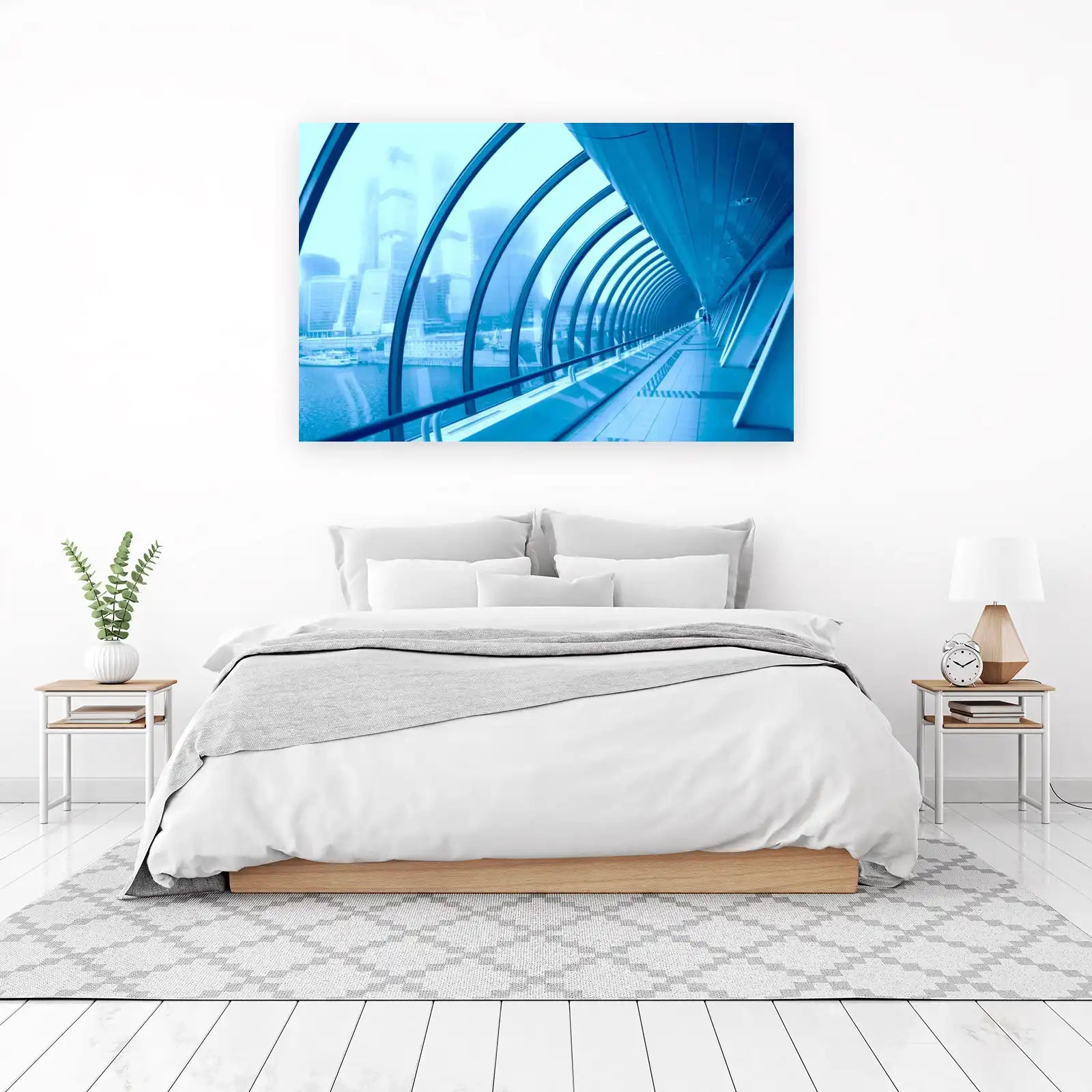 Futuristic Cityscape Tunnel Wall Art