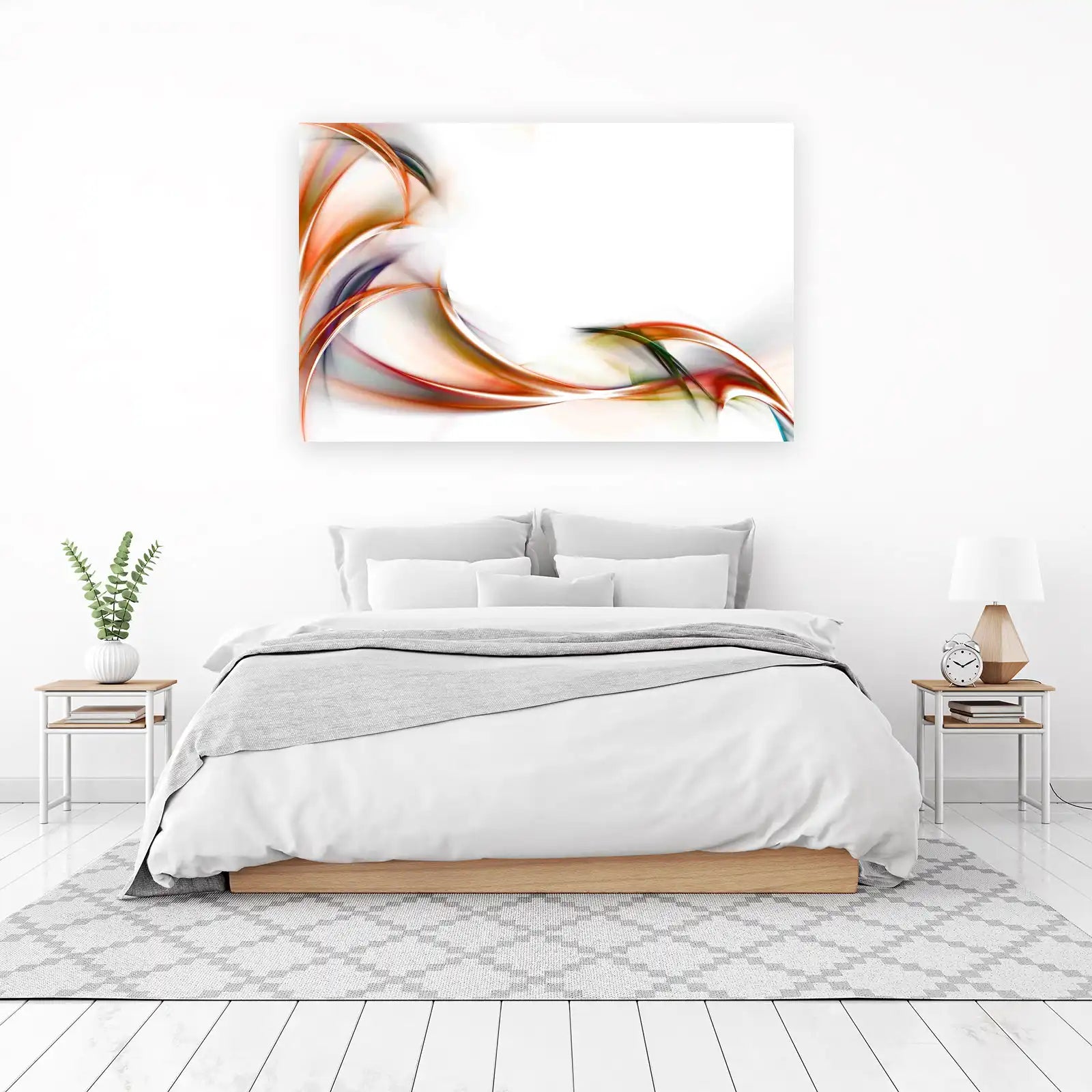 Abstract Swirls Modern Orange & Purple Wall Art