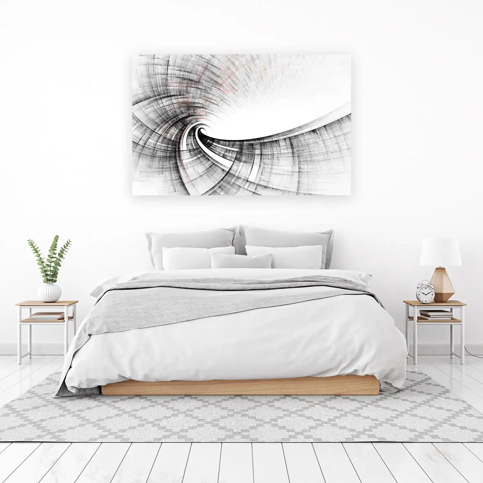 Abstract Swirl Monochrome Wall Art