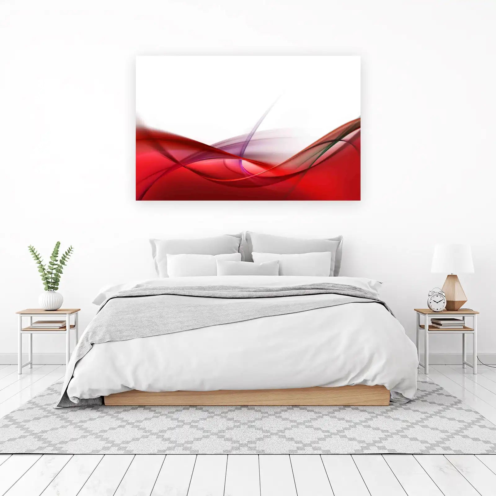 Crimson Flow Abstract Art Wall Art