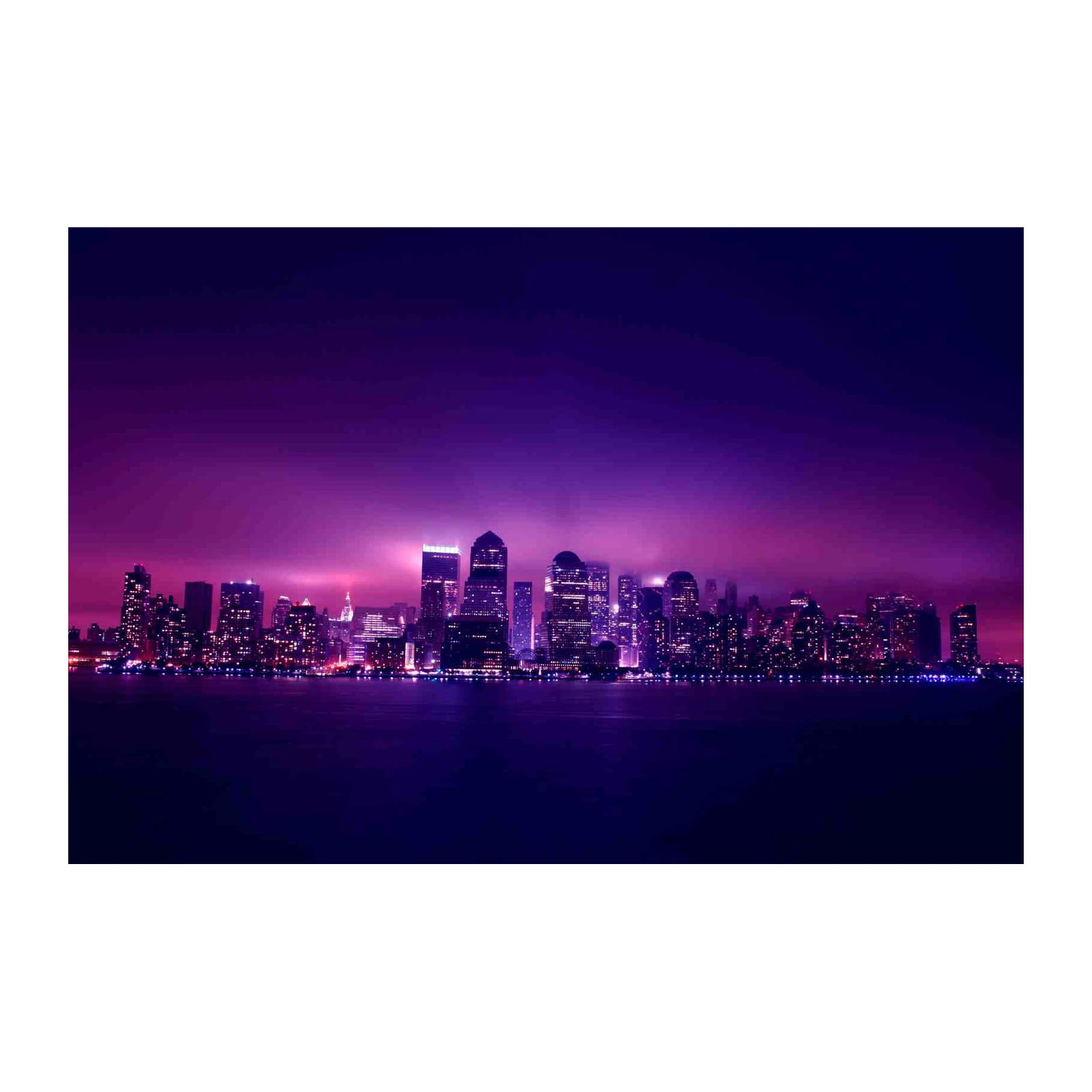 Purple Cityscape Skyline Wall Art