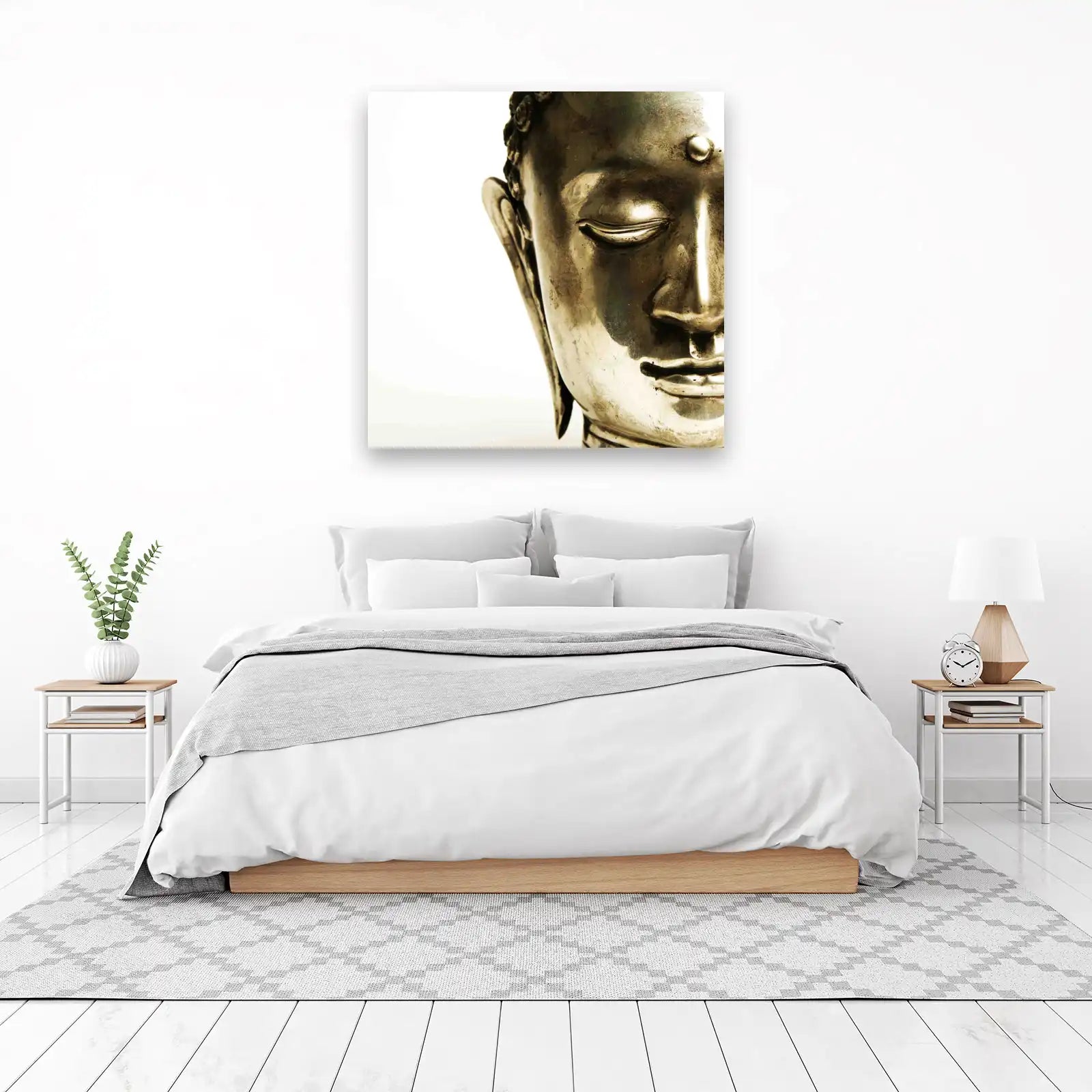 Serene Buddha Face Metallic Wall Art