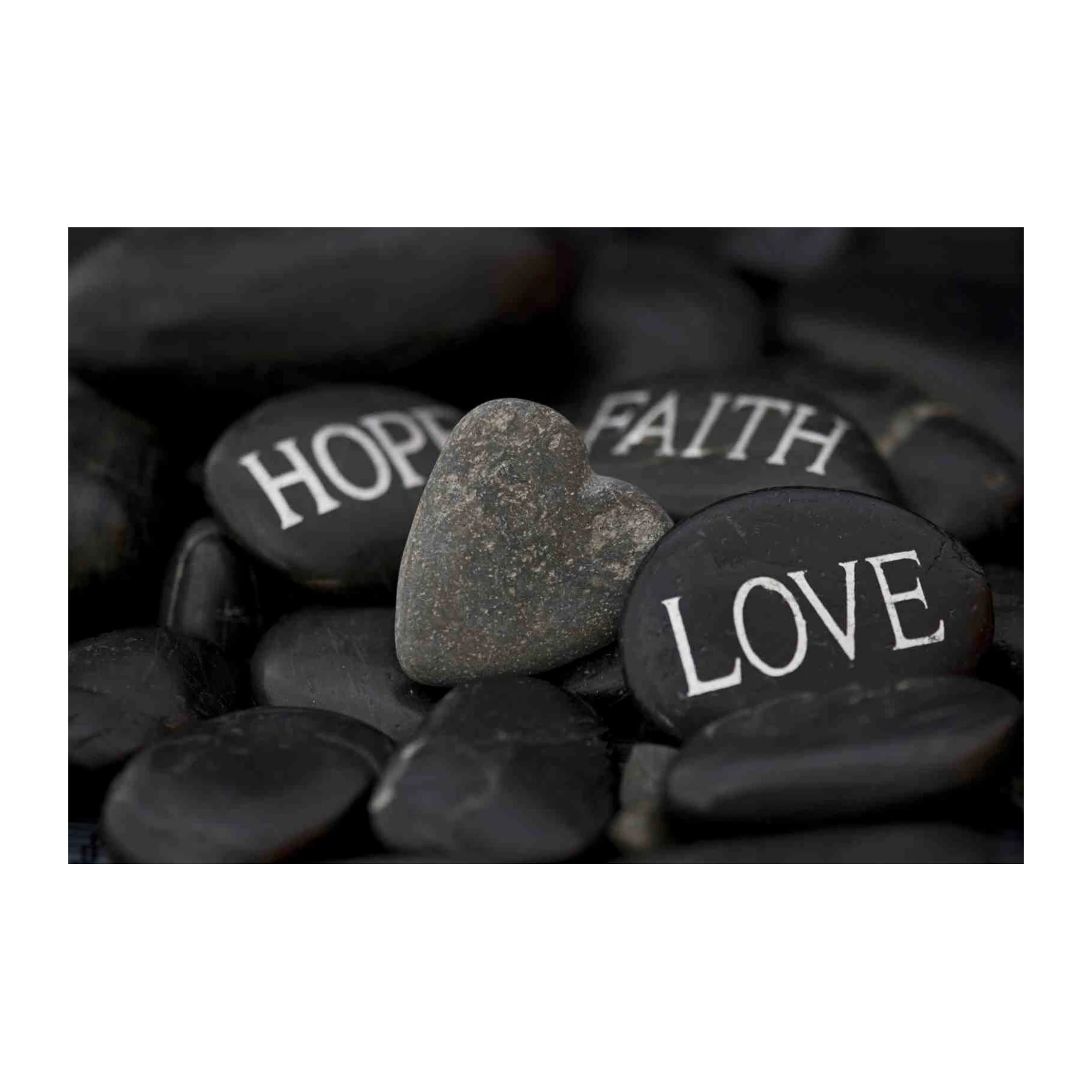 Inspirational Words Heart Stone Wall Art