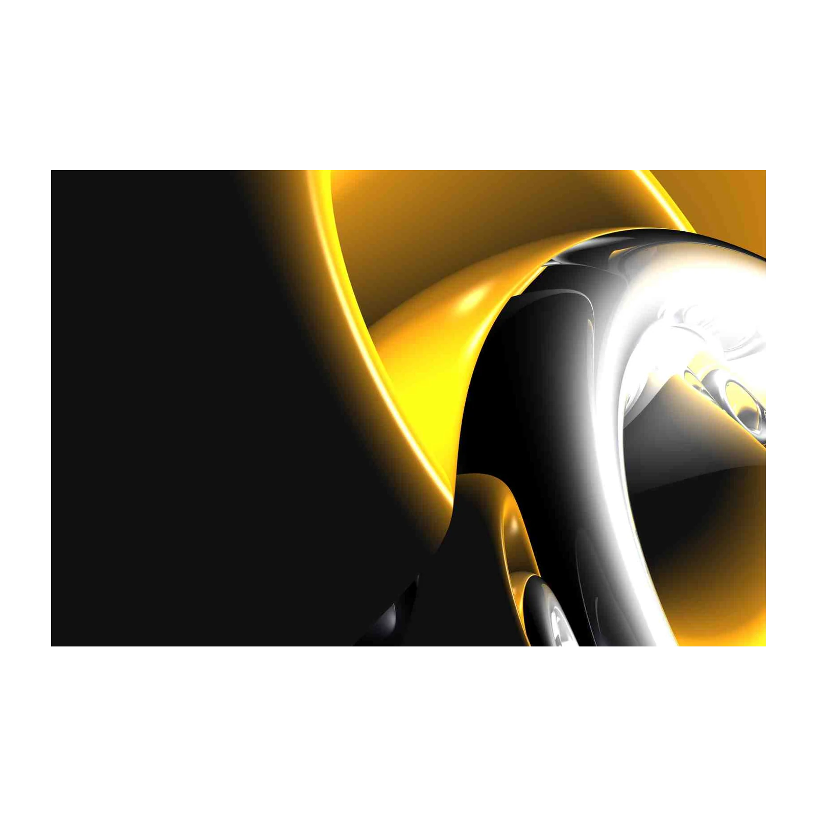 Abstract Gold & Chrome Flow Wall Art