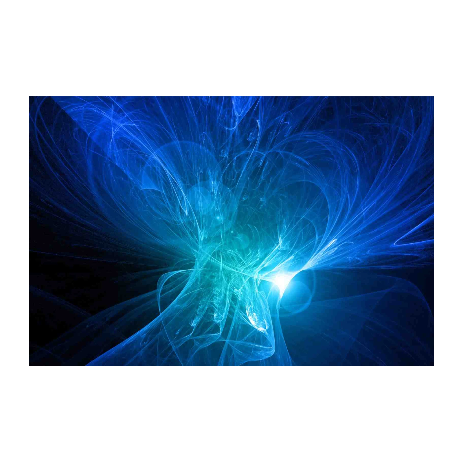 Abstract Blue Energy Swirl Wall Art