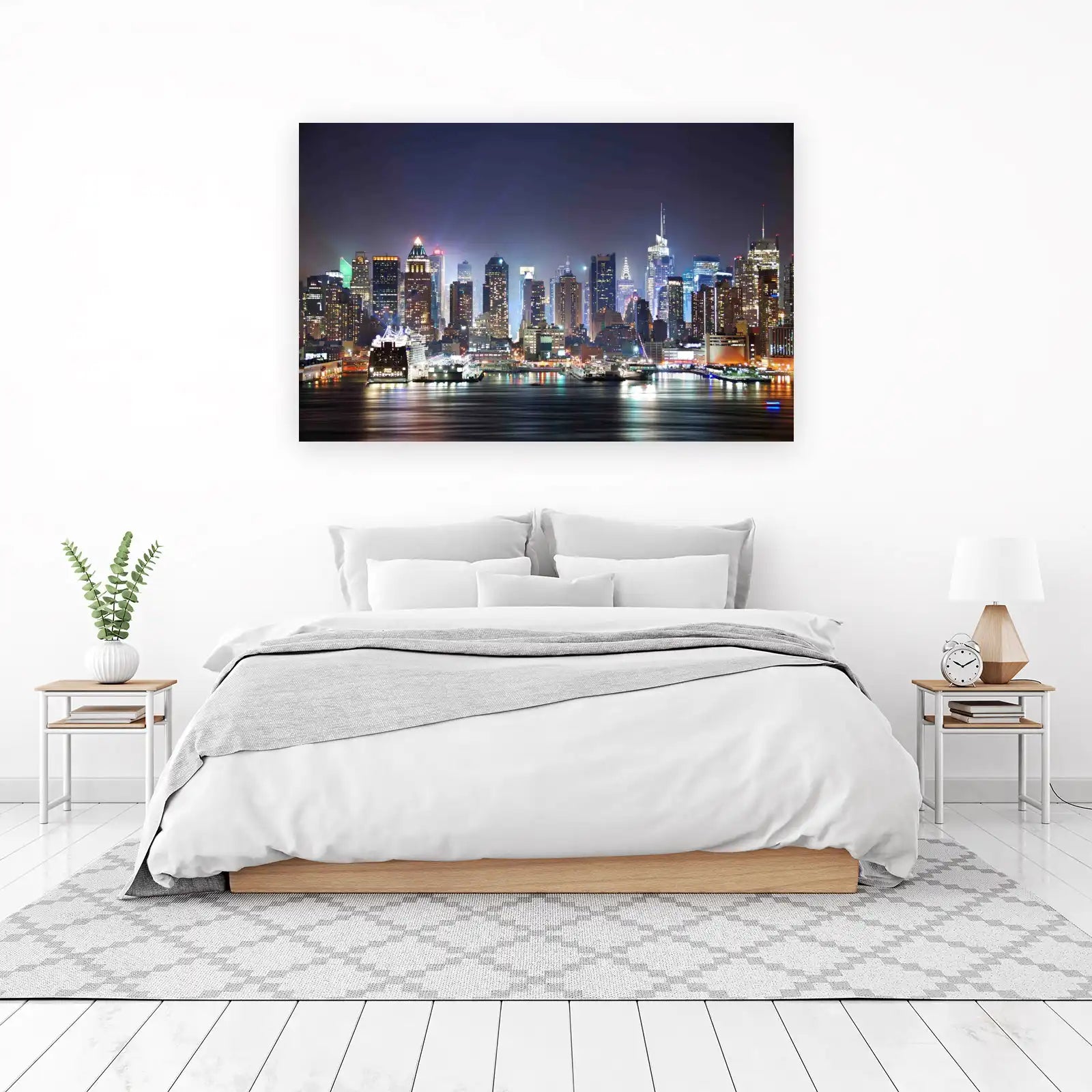 New York City Skyline at Night Wall Art
