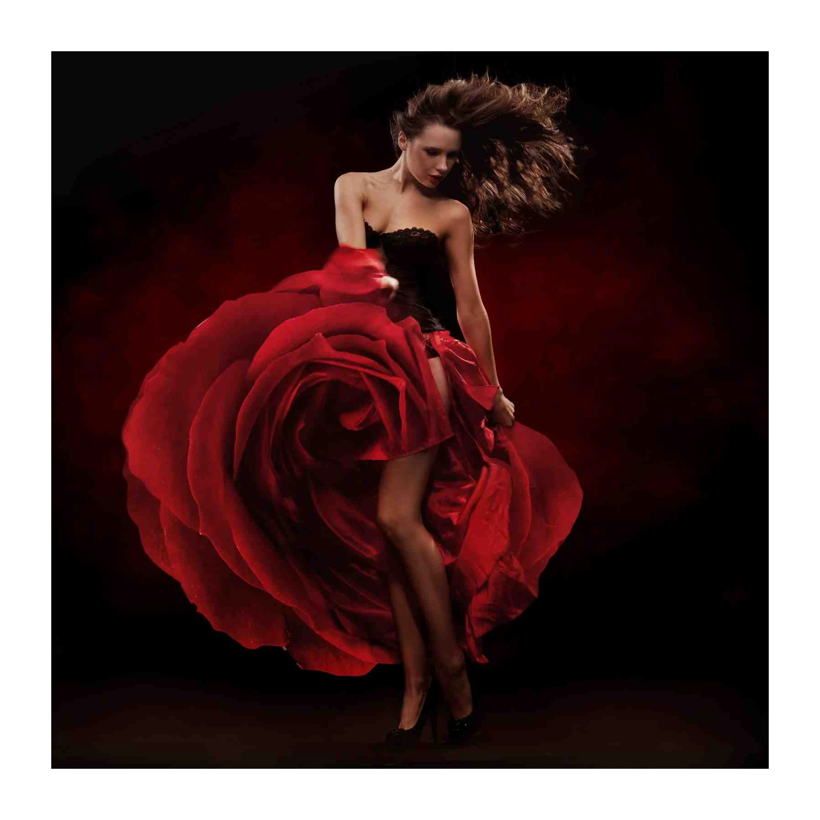 Passionate Red Rose Dancer Wall Art