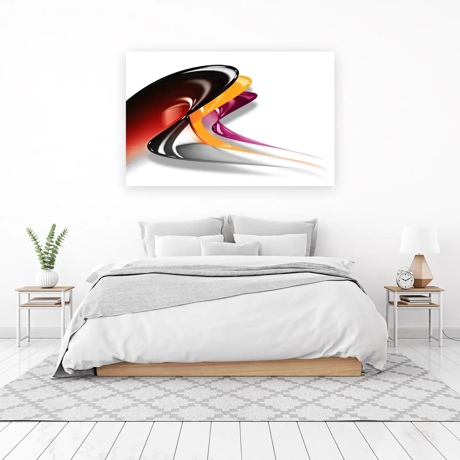 Abstract Swirls Red Orange Purple Wall Art