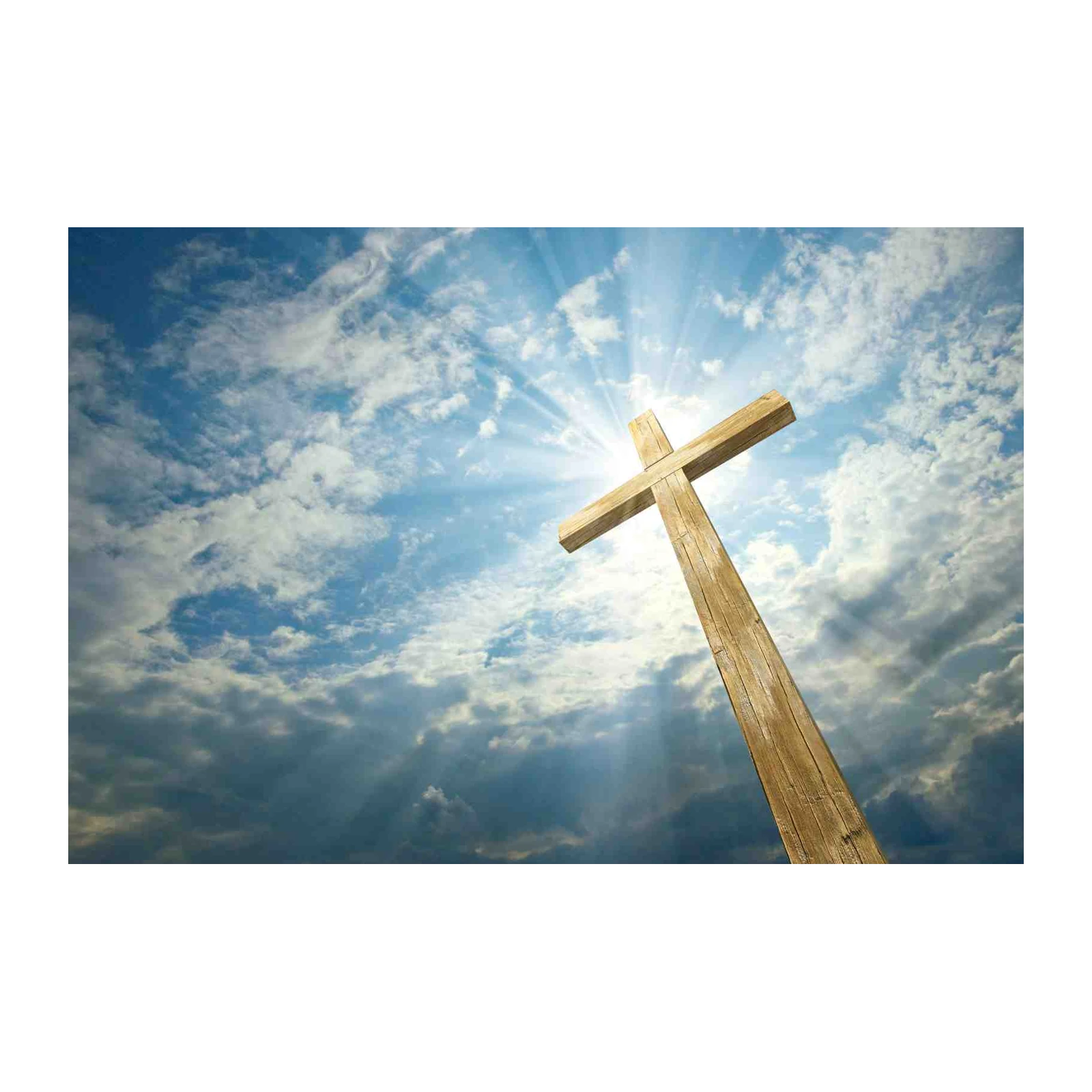Inspirational Wooden Cross Sky Wall Art