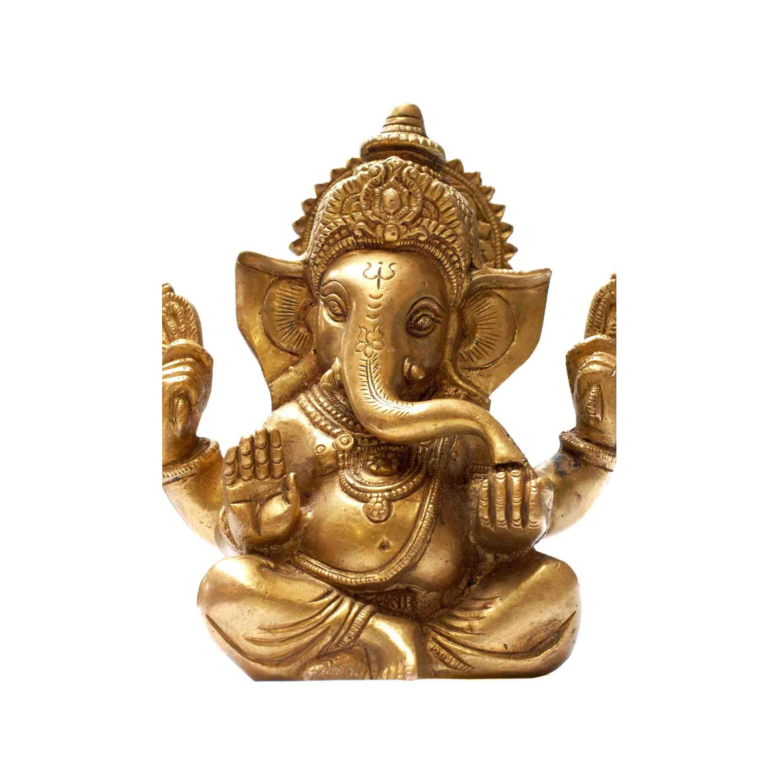 Exquisite Brass Ganesha Statue Wall Art