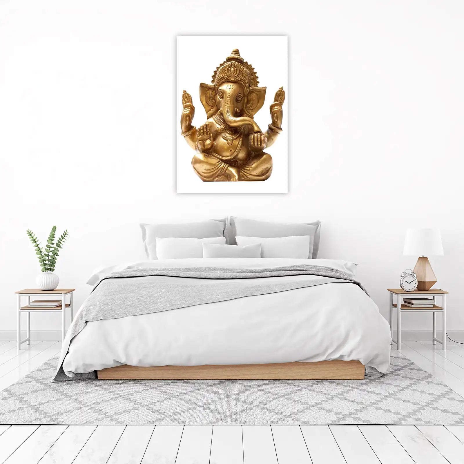 Exquisite Brass Ganesha Statue Wall Art