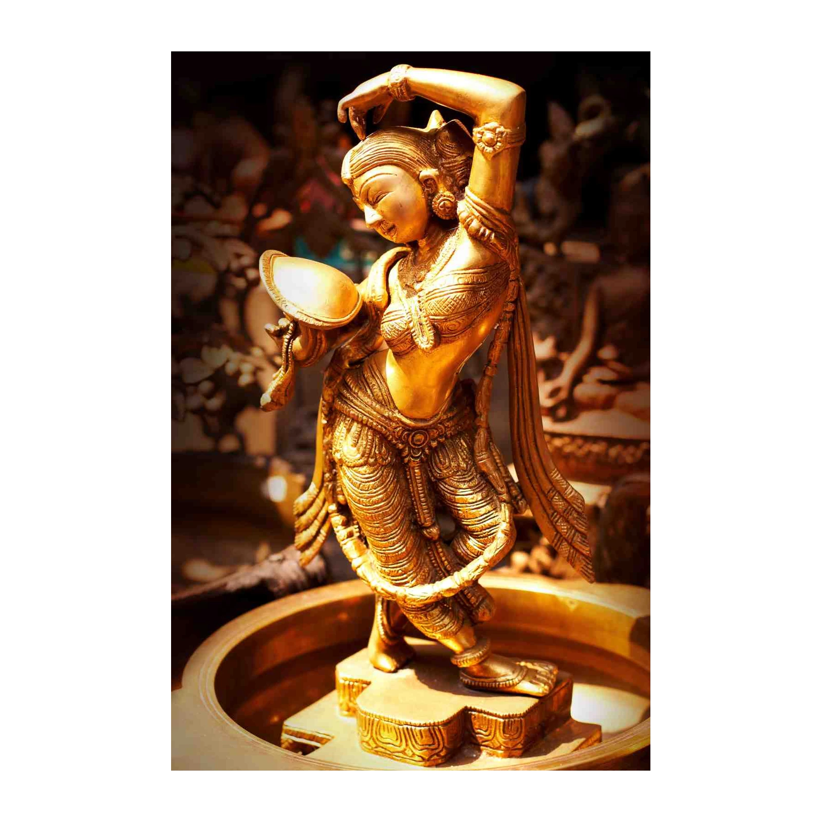Golden Dancer Statue Wall Art Wall Art