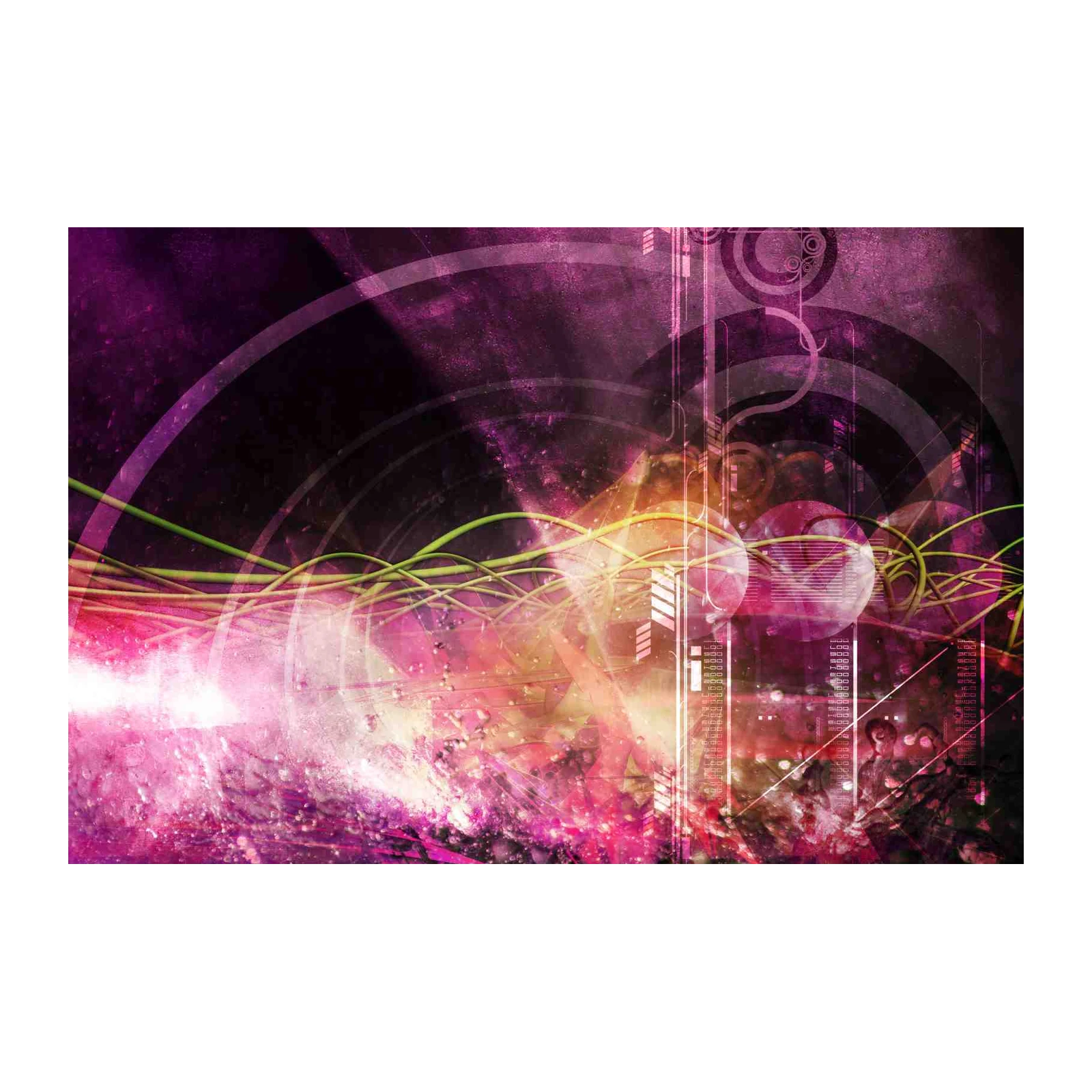 Abstract Cyberpunk Swirls Wall Art