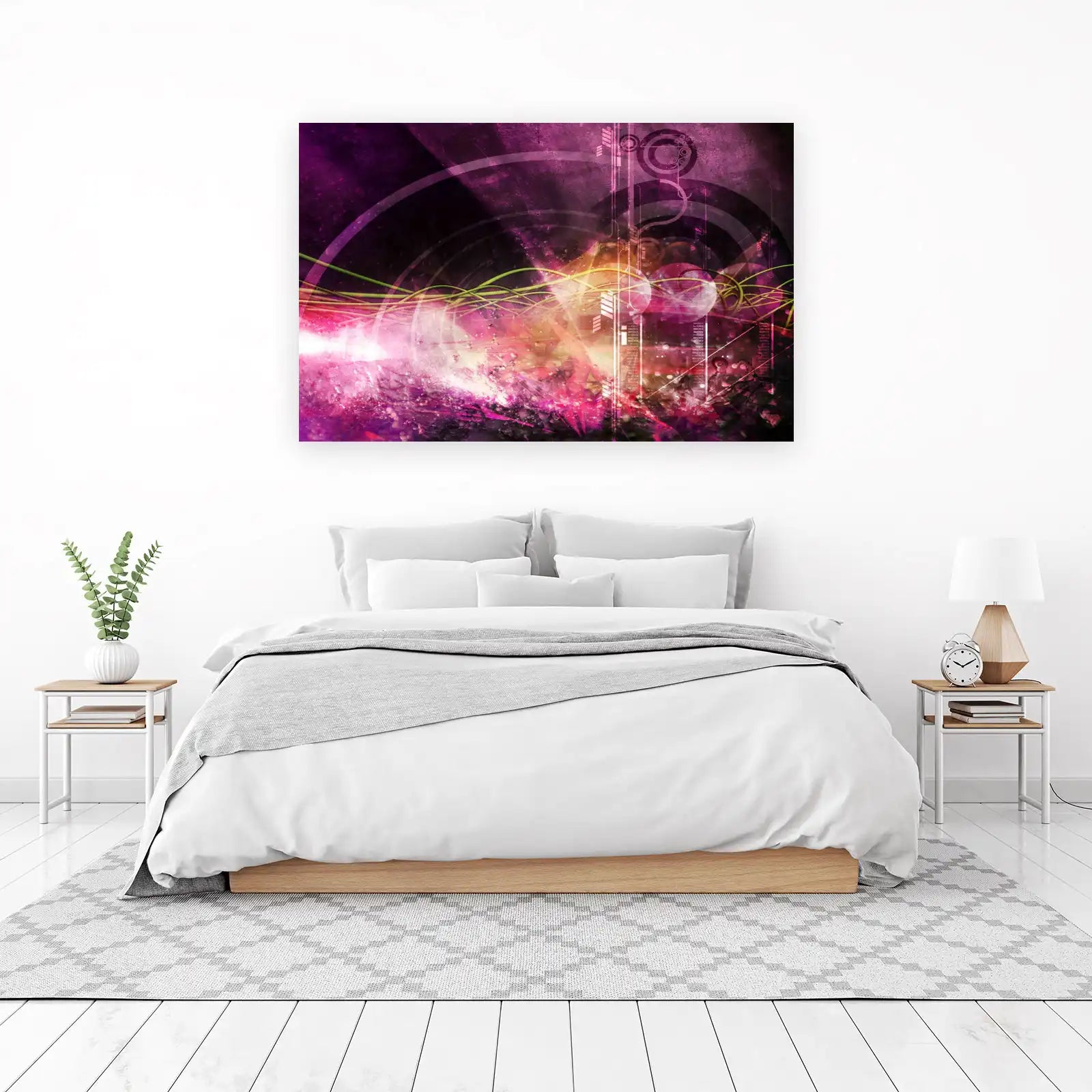 Abstract Cyberpunk Swirls Wall Art