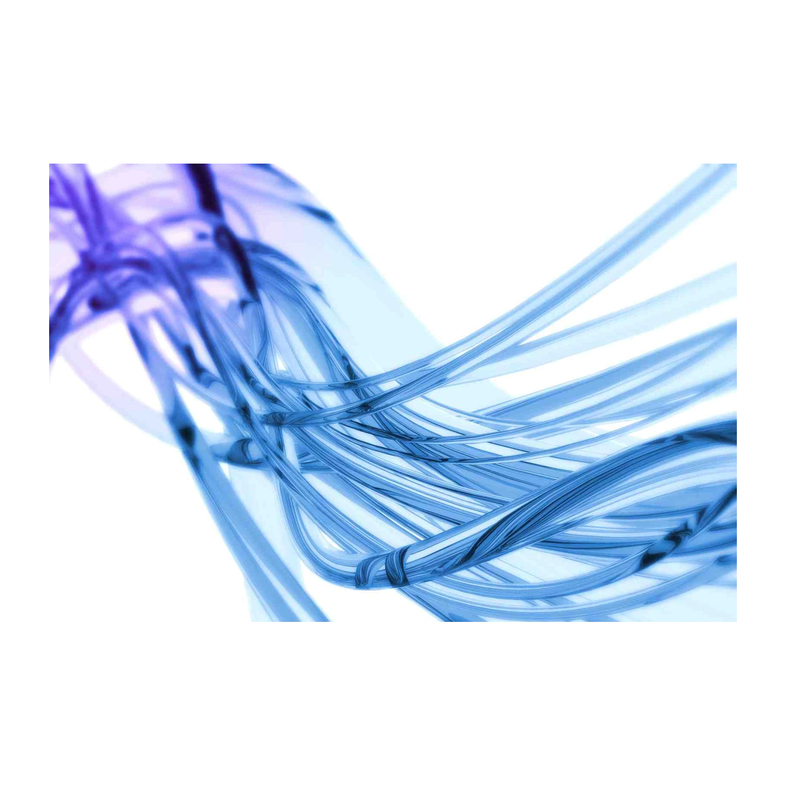 Abstract Blue Flowing Lines Wall Art