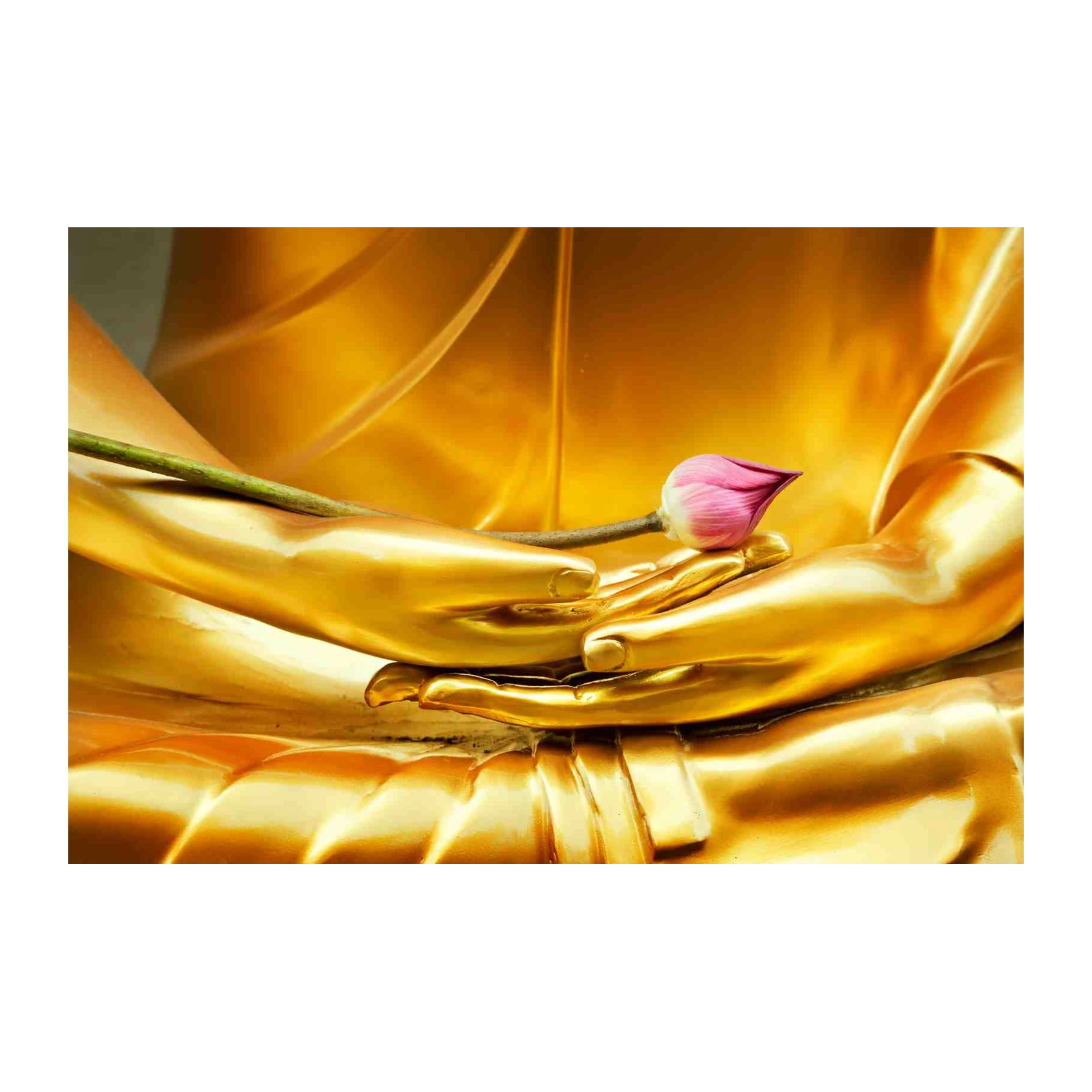 Golden Buddha Lotus Tranquility Wall Art