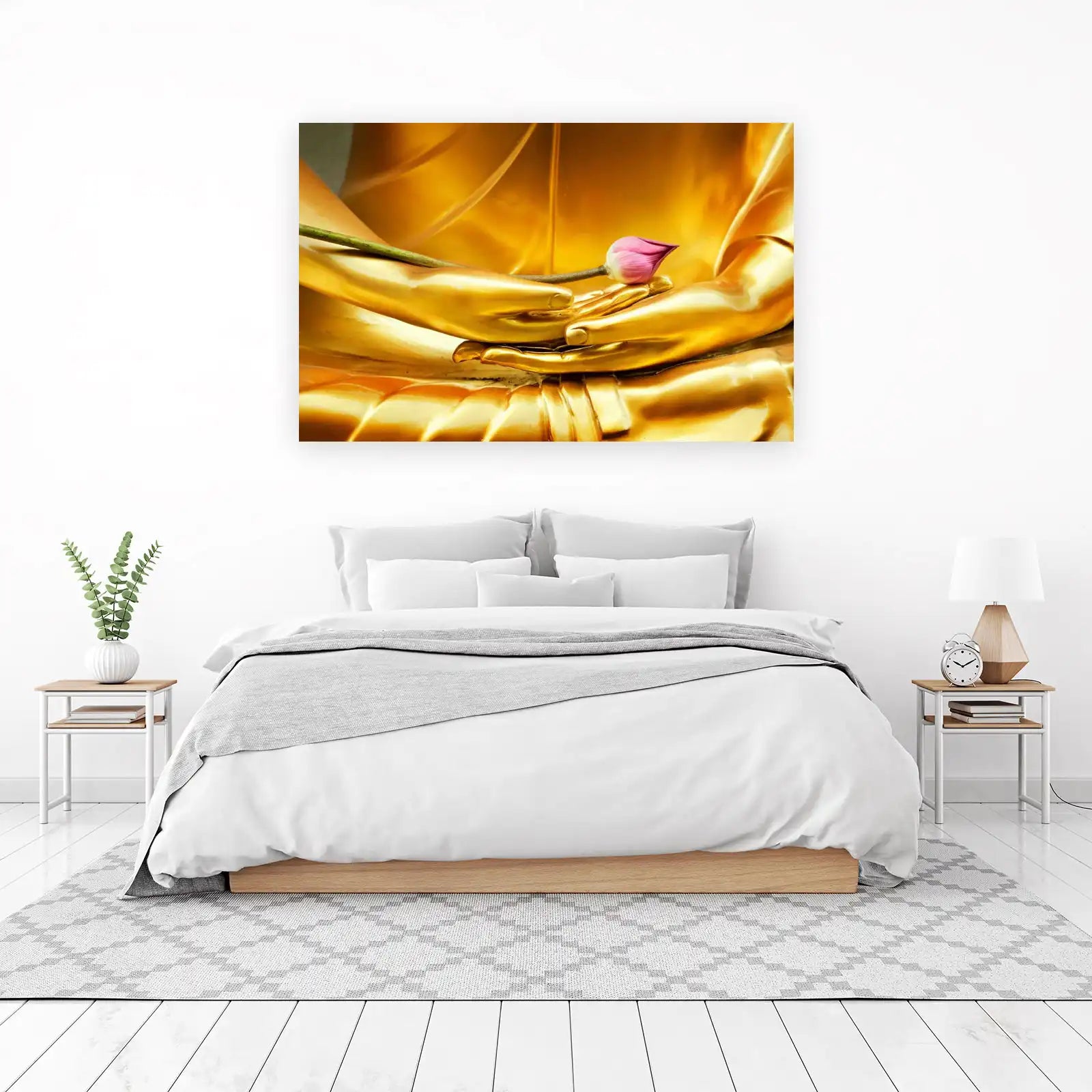 Golden Buddha Lotus Tranquility Wall Art