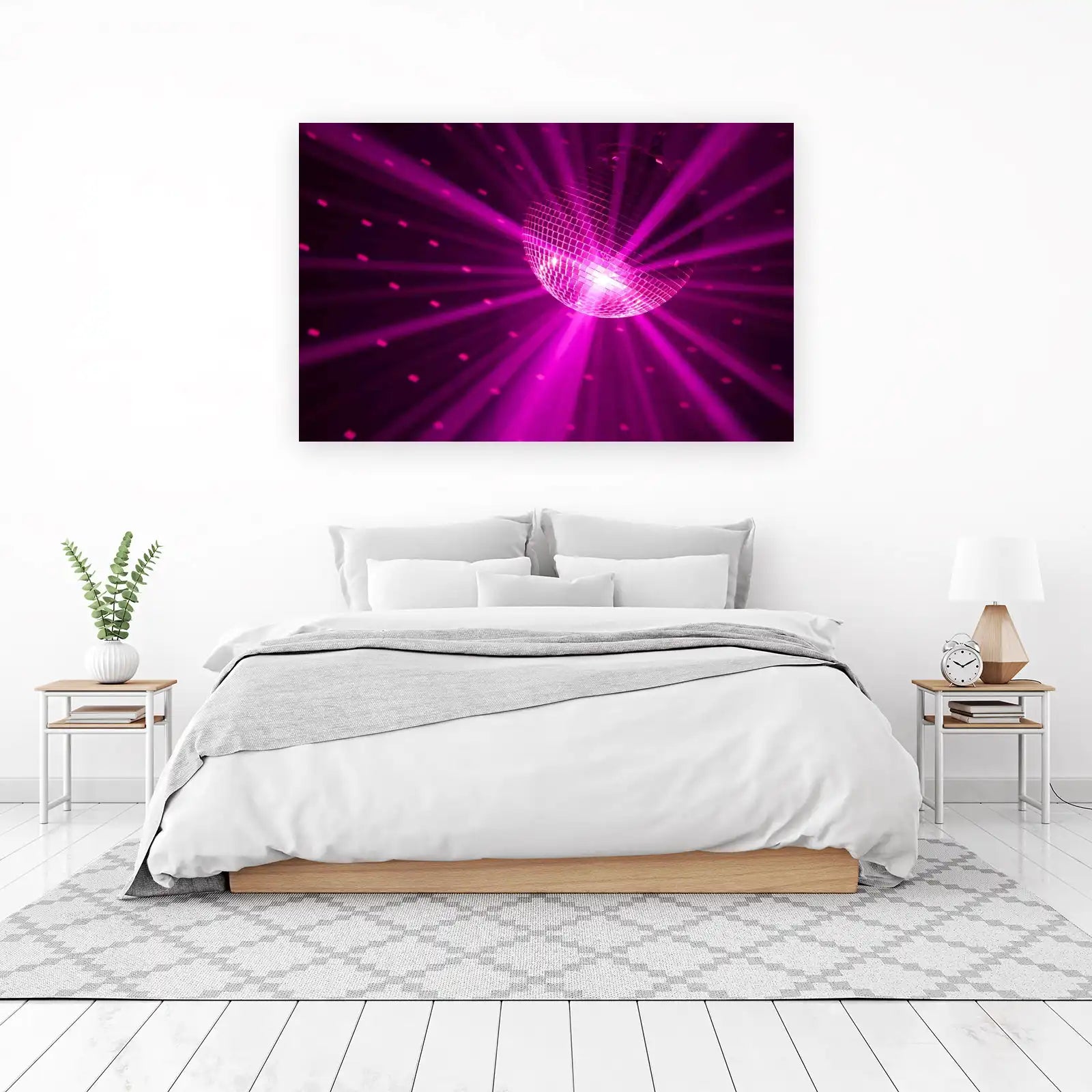Pink Disco Ball Party Vibes Wall Art