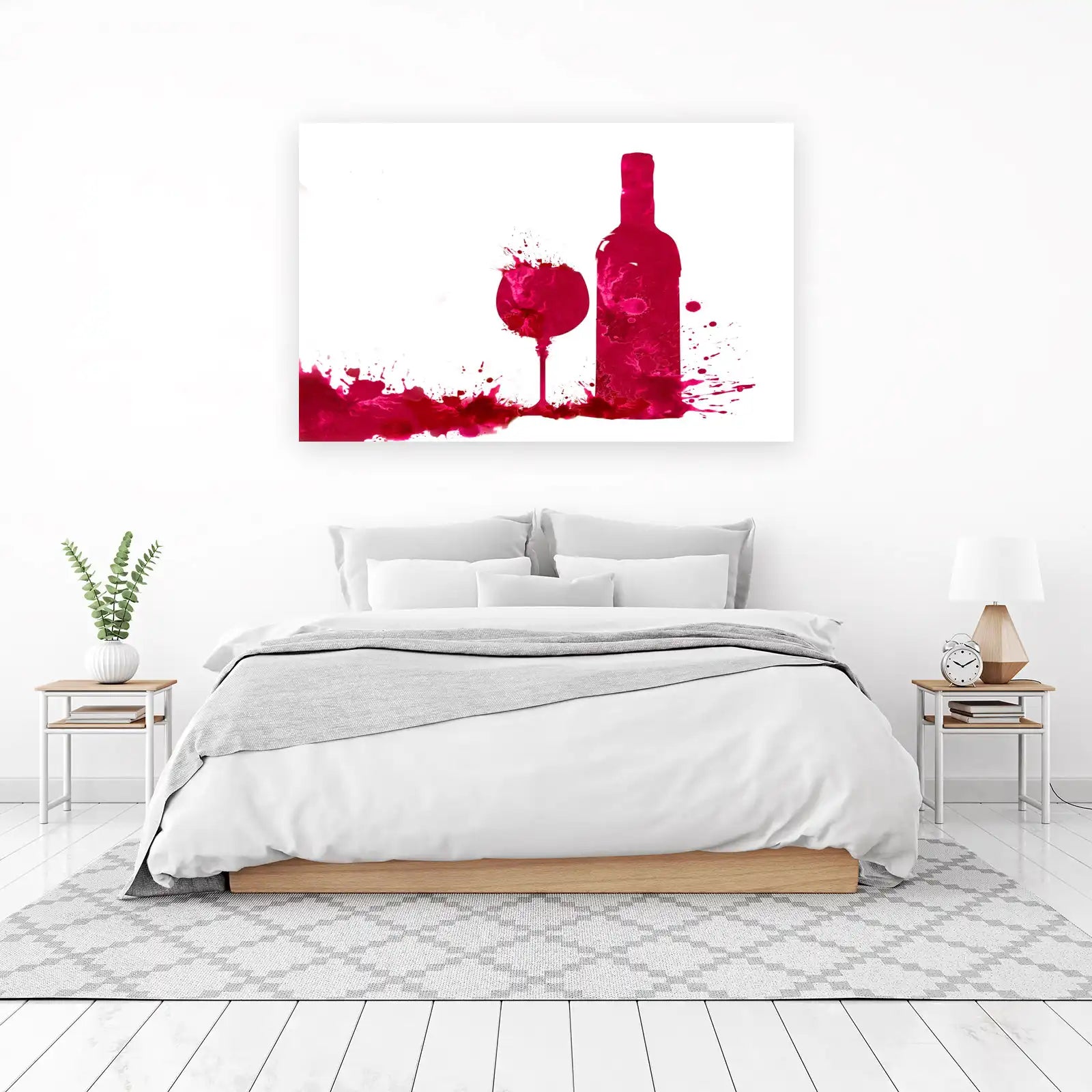 Vibrant Wine Splash Abstract Wall Art