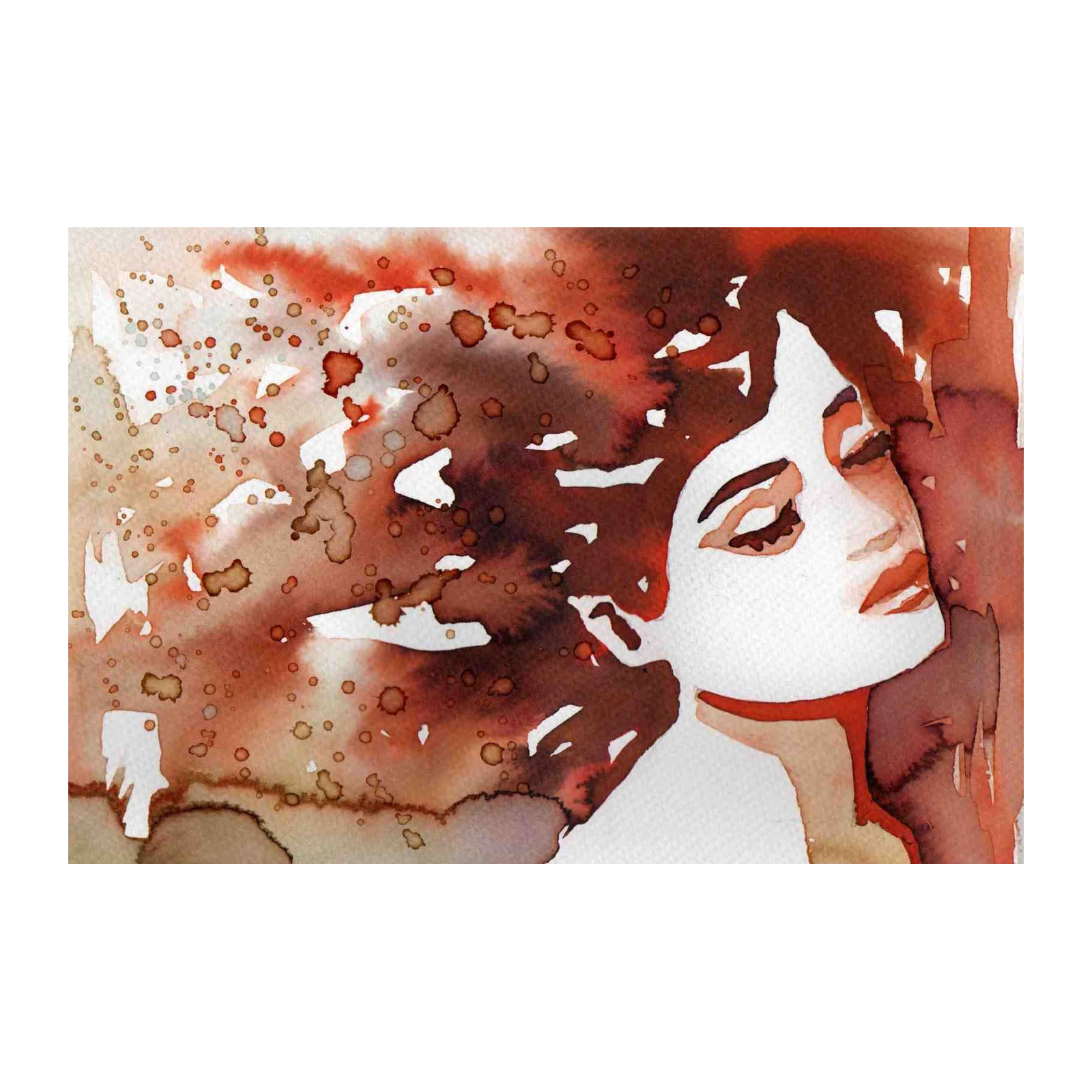 Abstract Red Woman Portrait Wall Art