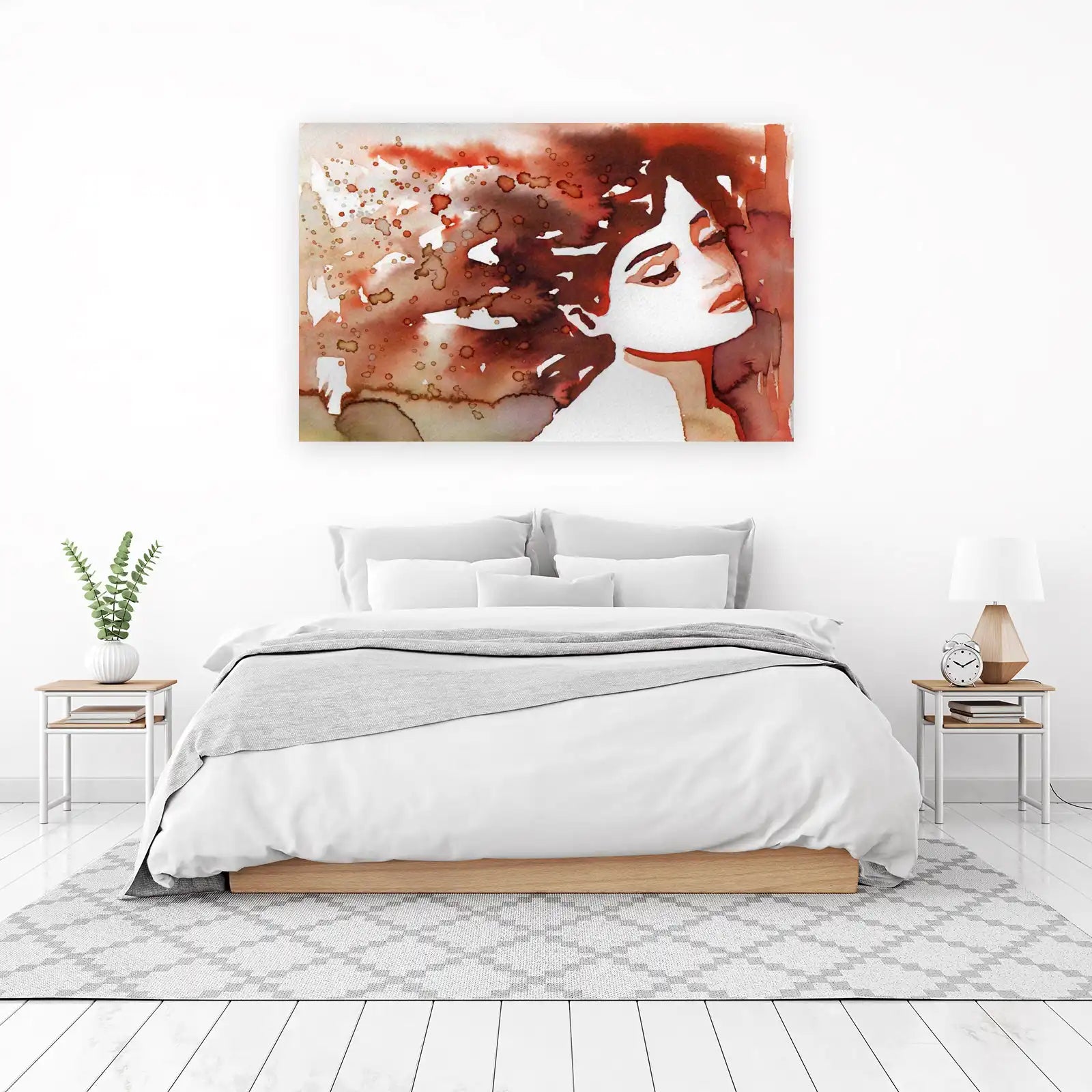 Abstract Red Woman Portrait Wall Art