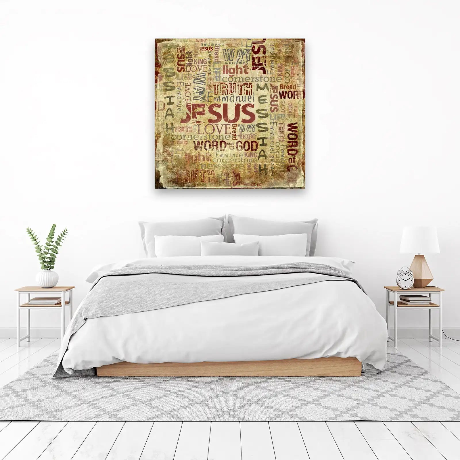 Inspirational Jesus Typography Wall Art Wall Art