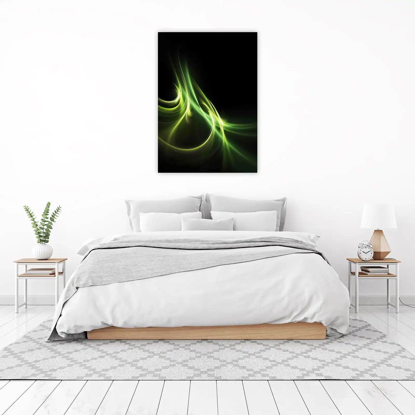 Abstract Green Swirls Wall Art