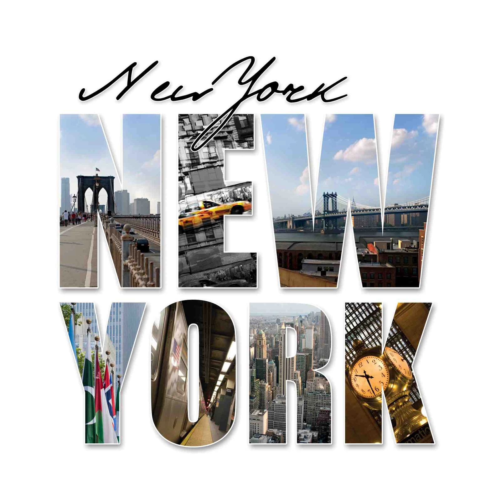 New York Cityscape Collage Wall Art